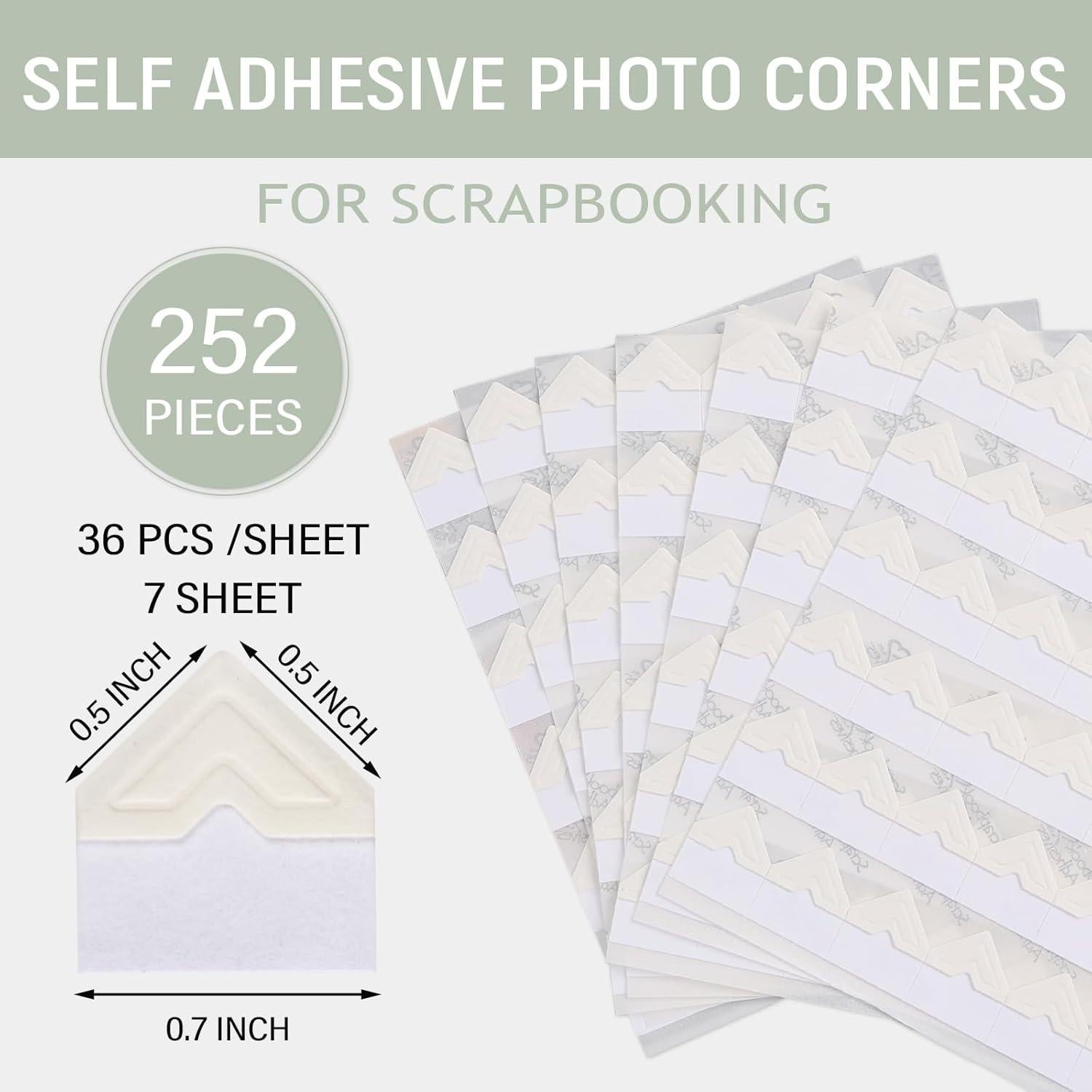 Esquinas autoadhesivas para fotos Lineco marfil 1.27 cm 252 unidades