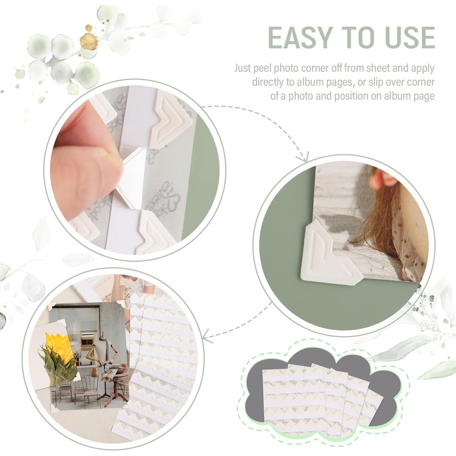 Esquinas autoadhesivas para fotos Lineco marfil 1.27 cm 252 unidades