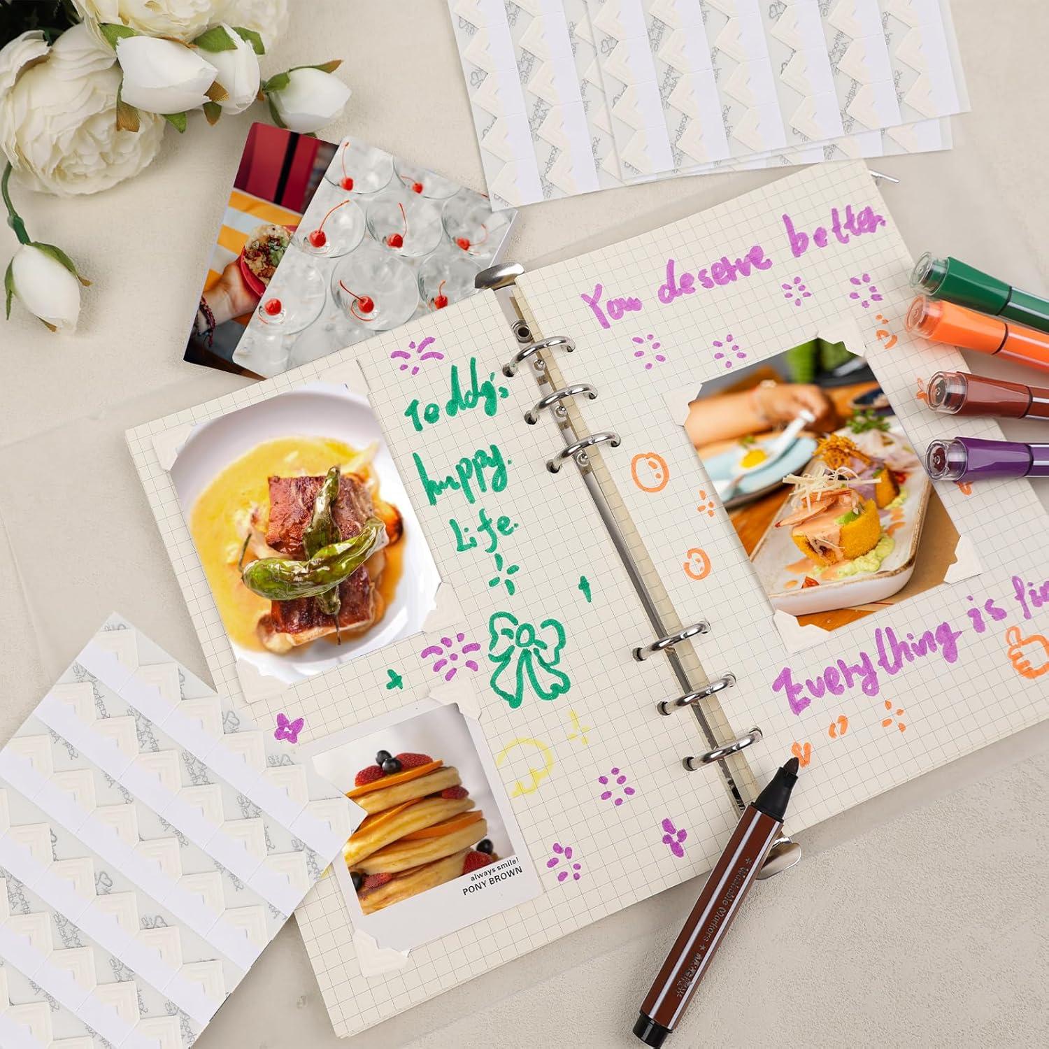 Esquinas autoadhesivas para fotos Lineco marfil 1.27 cm 252 unidades