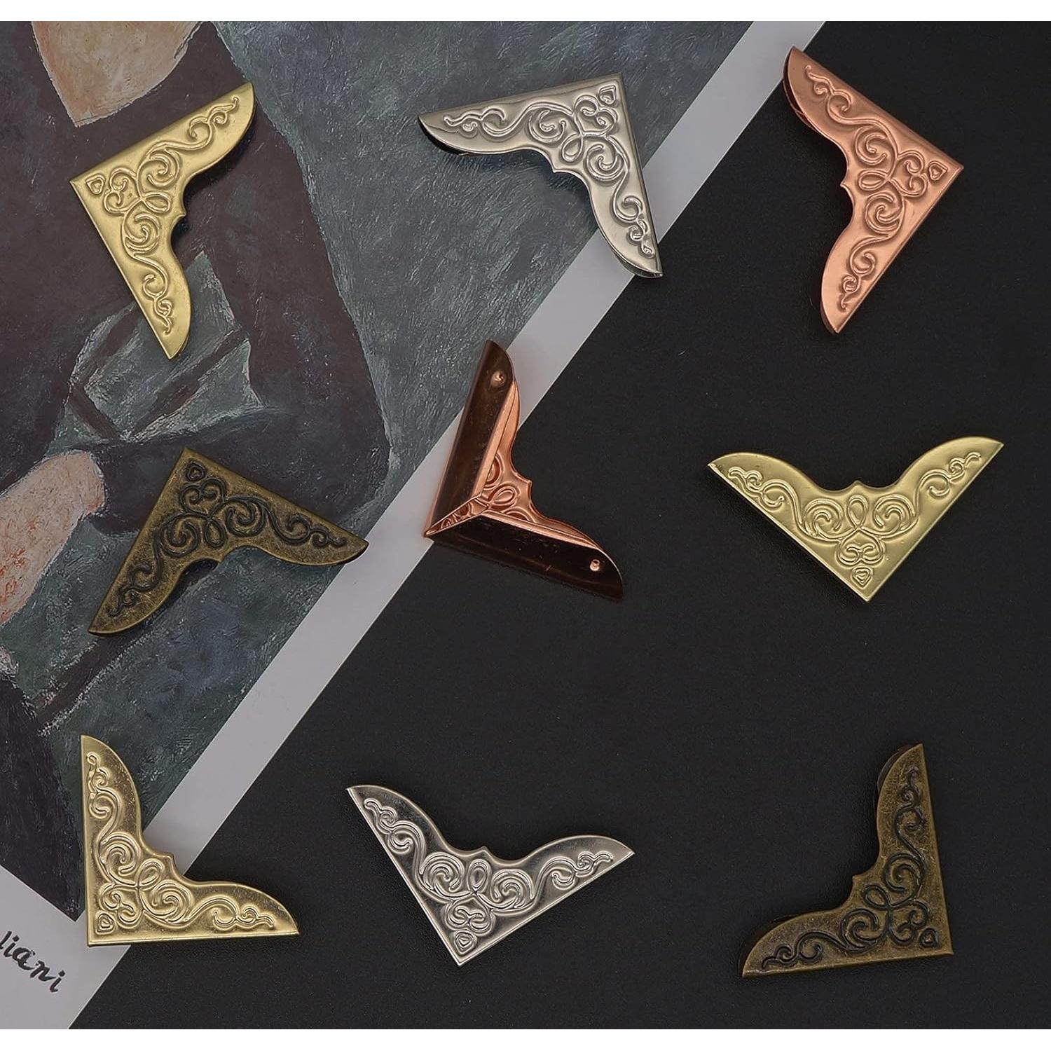Esquinas de Libro de Metal CATOSUM 80 Pcs Decorativas