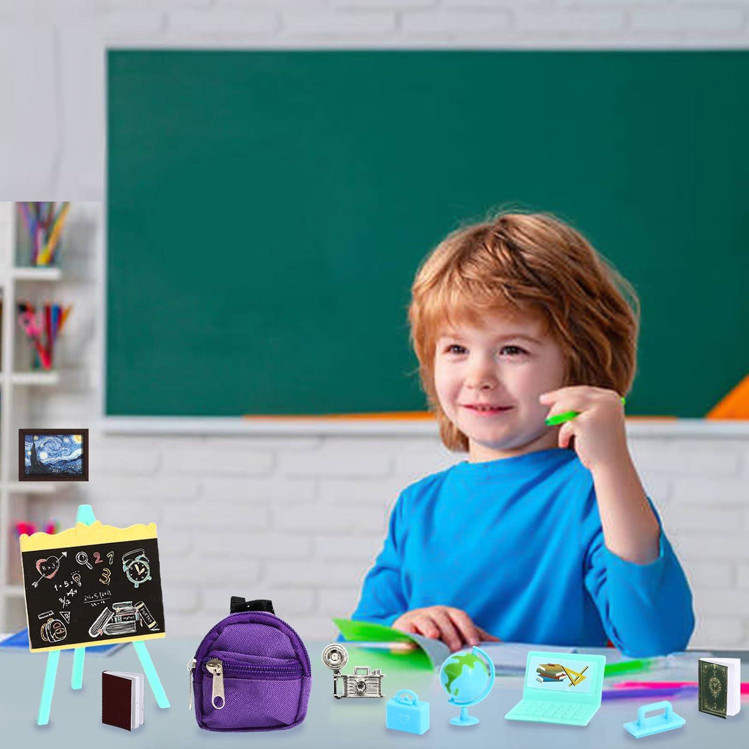 SOTOGO 50 Piezas Accesorios Escuela Casa Muñecas Miniatura