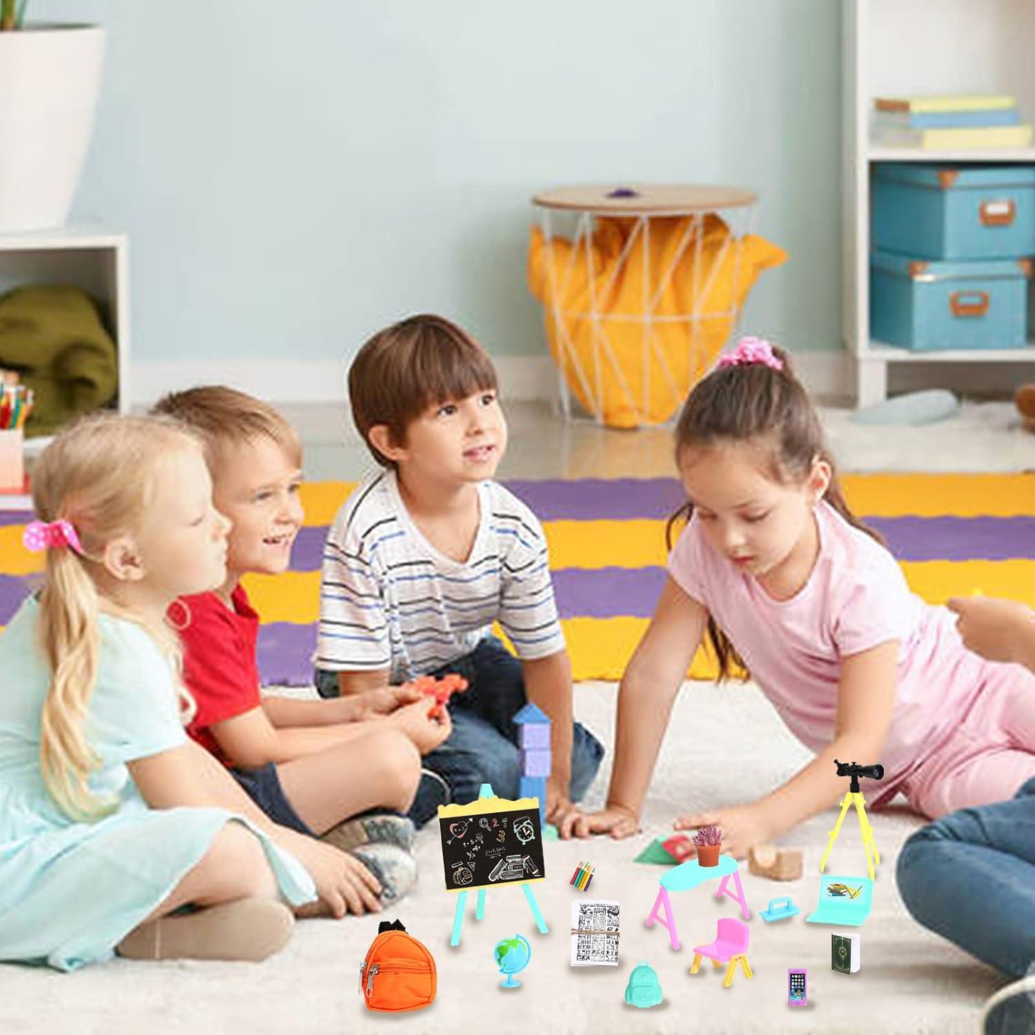 SOTOGO 50 Piezas Accesorios Escuela Casa Muñecas Miniatura