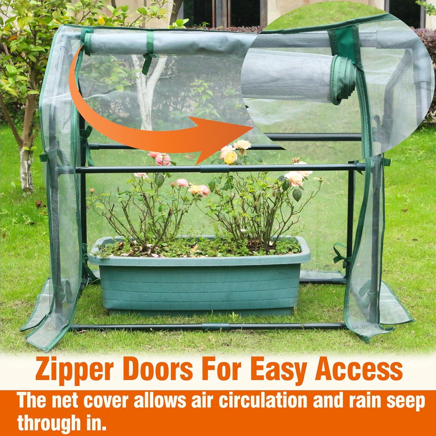 Invernadero Mini Gardzen 92x48x85 cm con Cubierta de Malla