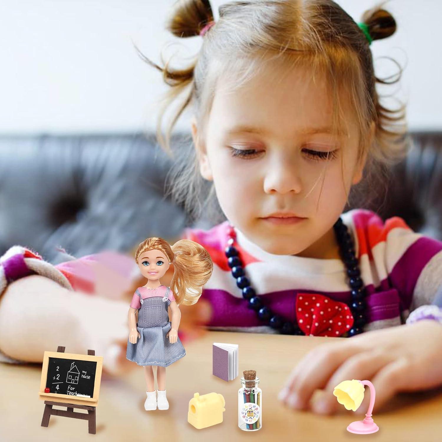 SOTOGO 34 Piezas Accesorios Escuela Muñecas Miniatura