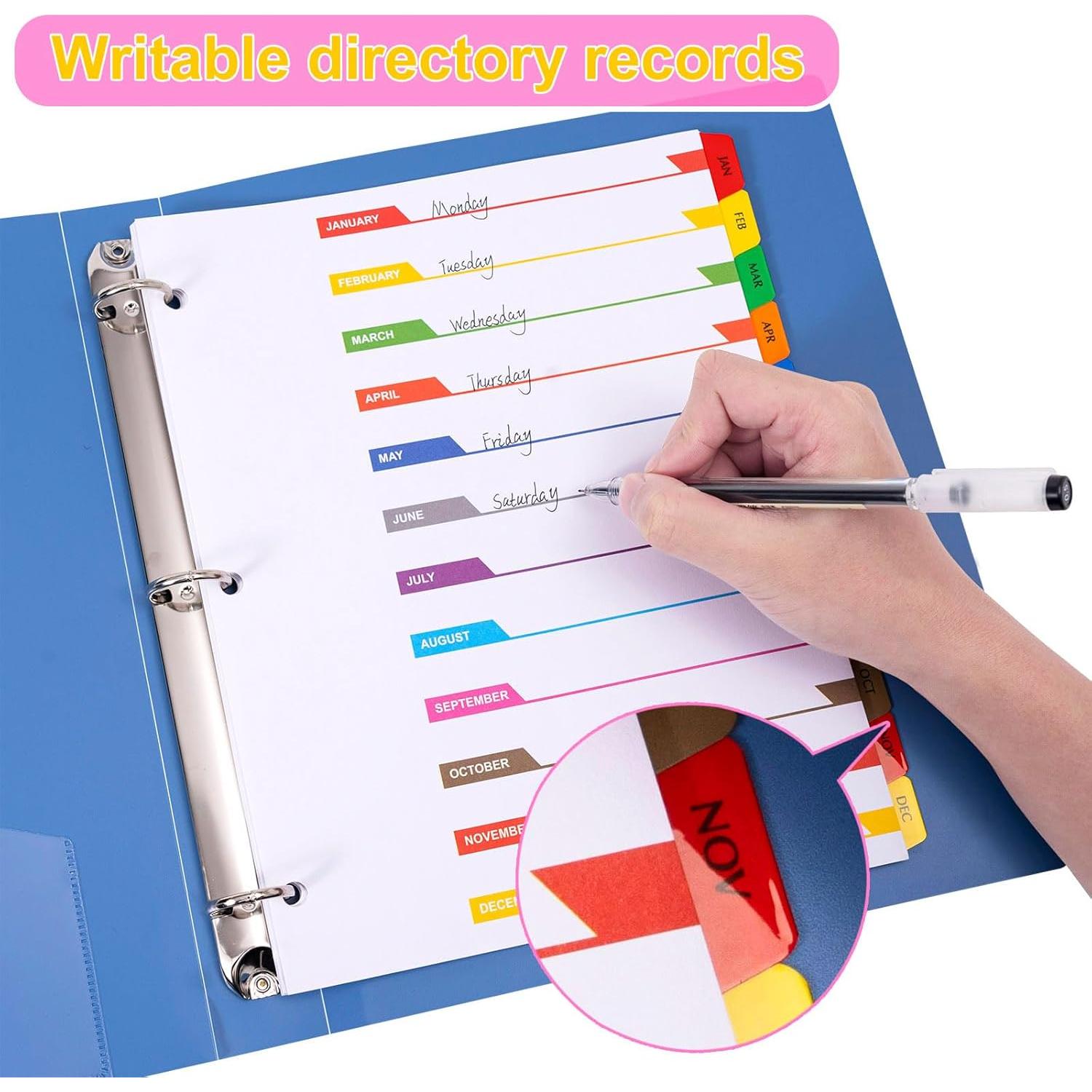 Separadores Mensuales Multicolor LE PAPILLION 12 Pestañas A4