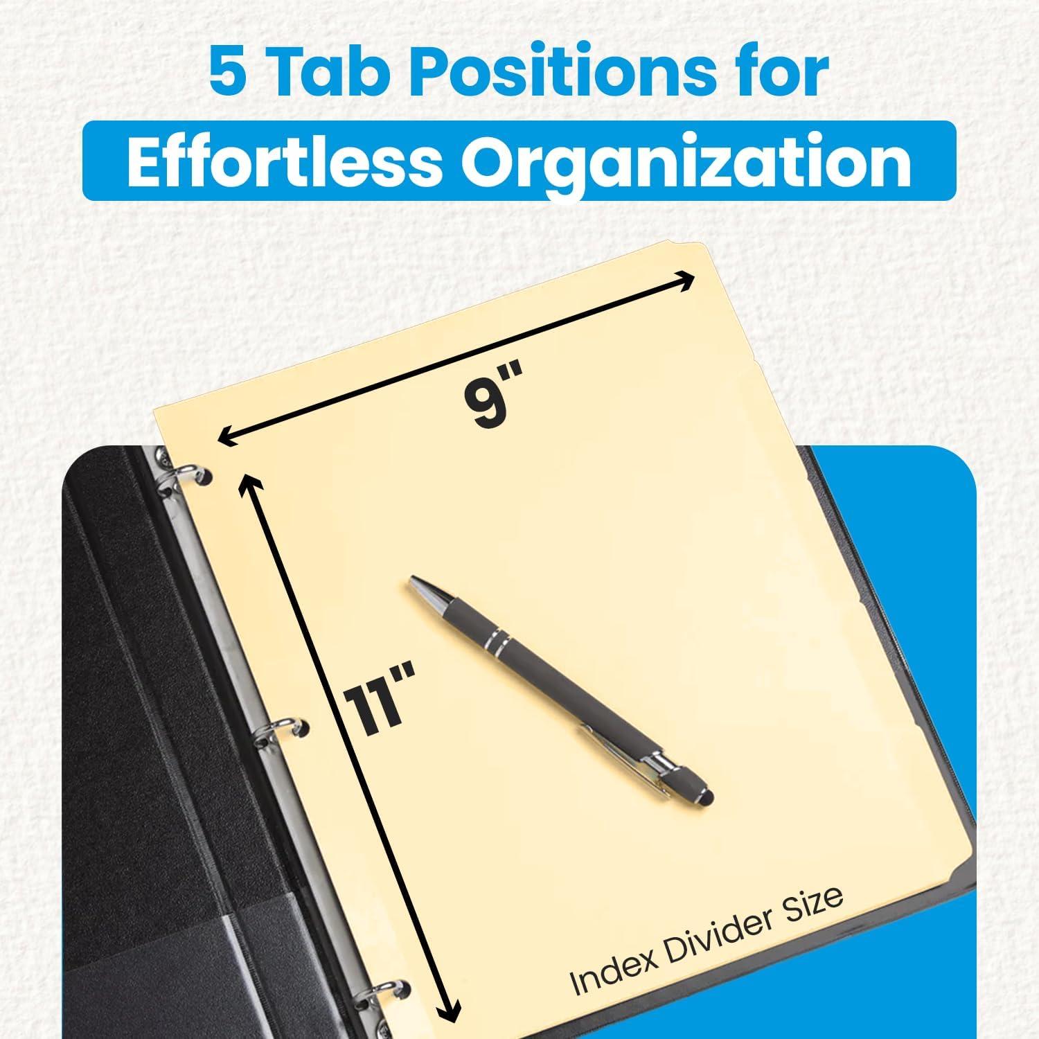 Separadores de carpeta Oxford Manila 5 pestañas 250 unidades