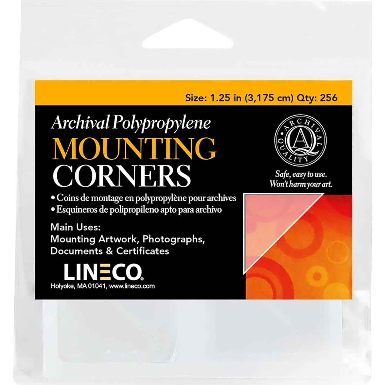 Esquinas de Montaje Lineco 3.18 cm Autoadhesivas 256 Pzas