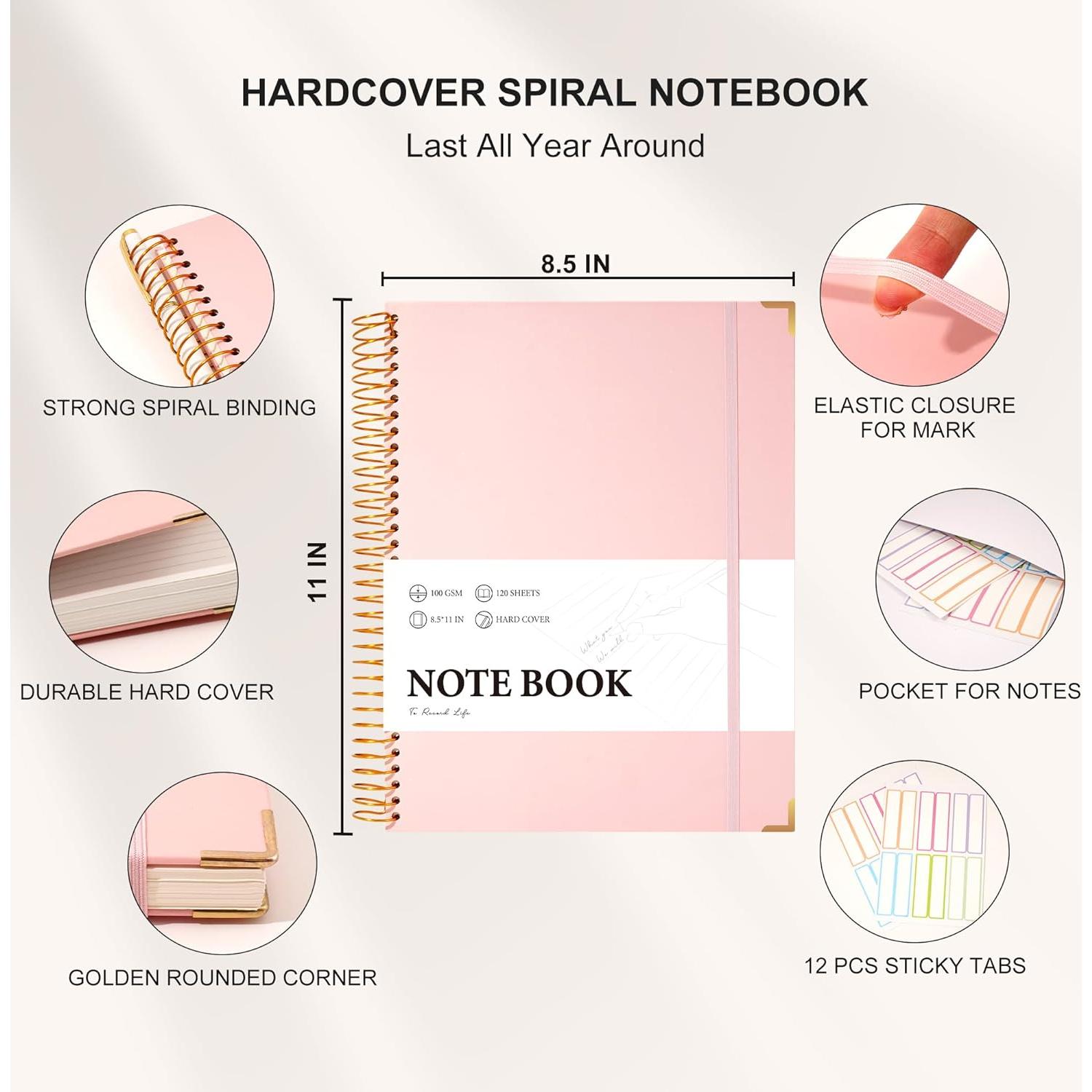 Cuaderno Espiral Rosa FLYING EAGLE A4 200 Páginas 100 GSM