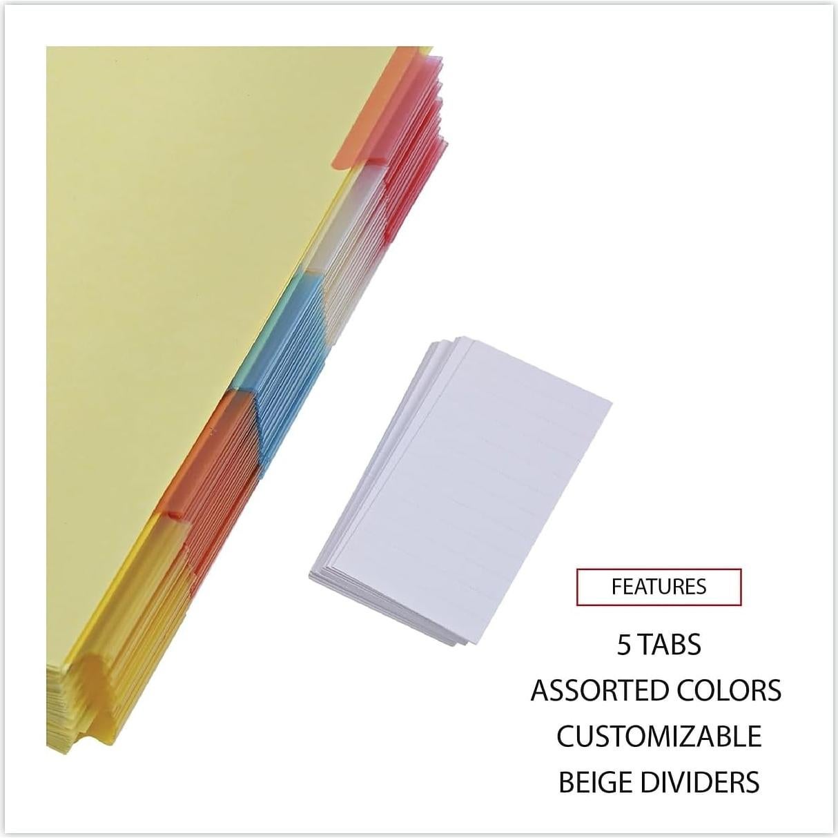 Separadores de Pestañas Universal One 5 Tab Colorido Carta