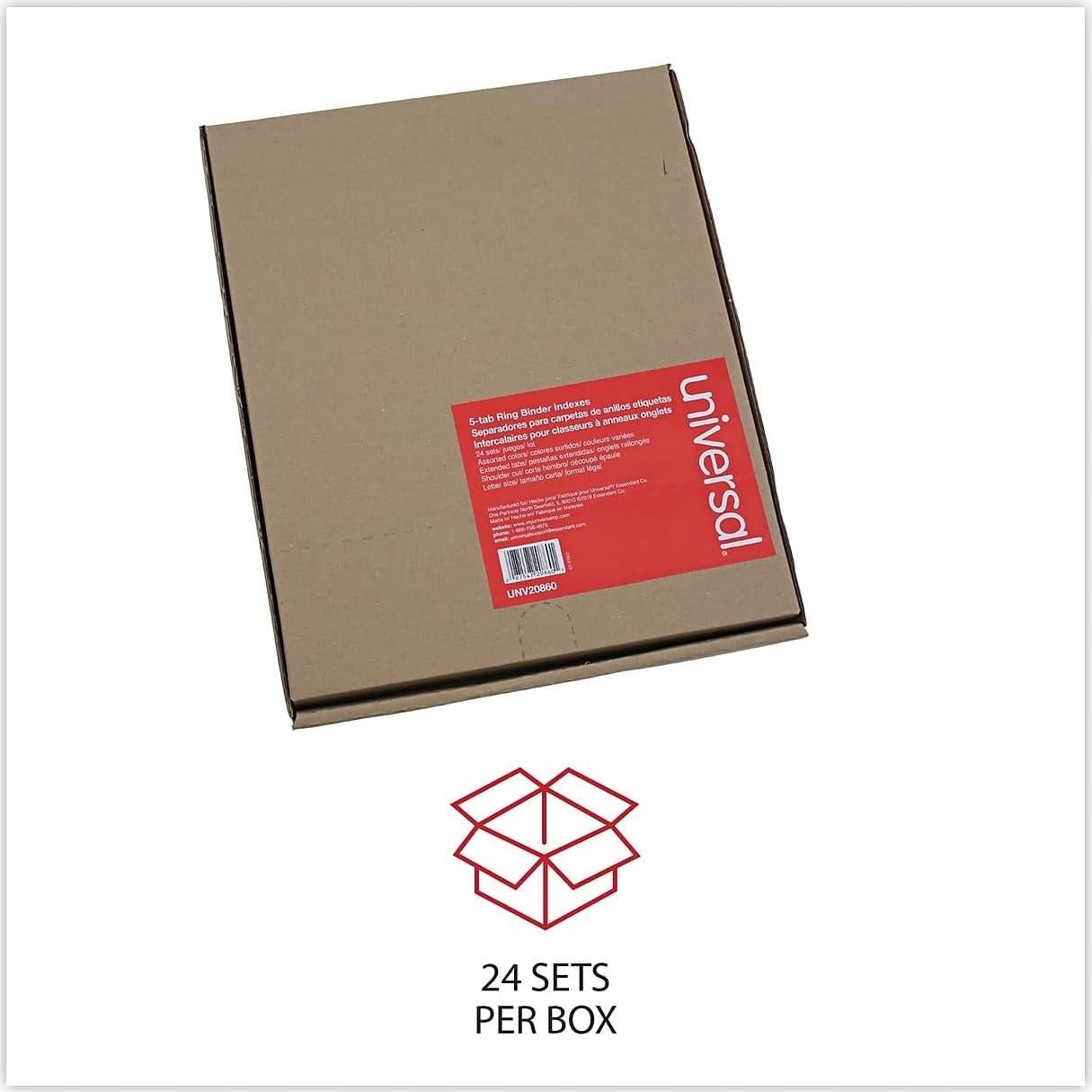 Separadores de Pestañas Universal One 5 Tab Colorido Carta