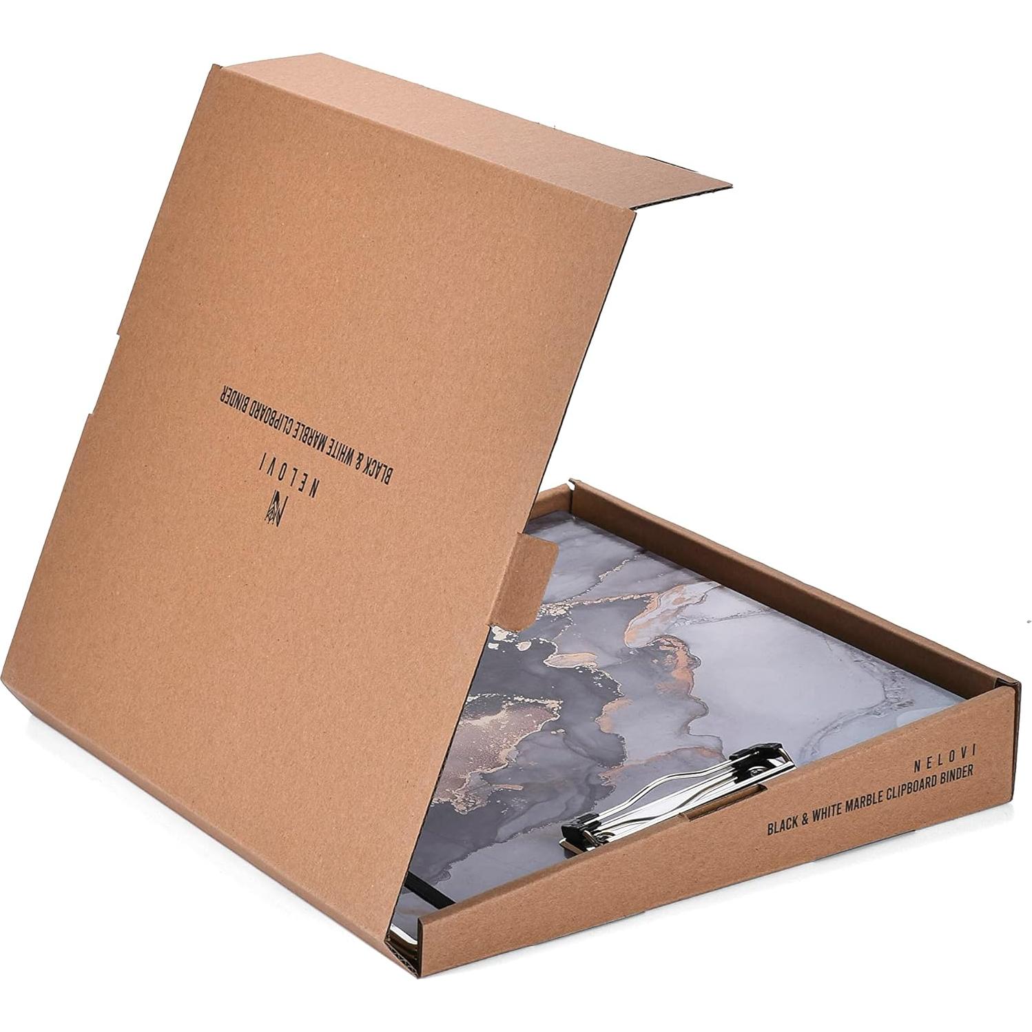 Carpeta Decorativa de 3 Anillos NELOVI Tamaño Carta Negra