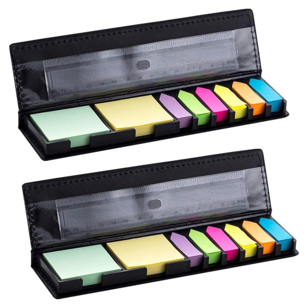 Juego de Notas Adhesivas YISEEK 1280 Pcs con Caja Negra