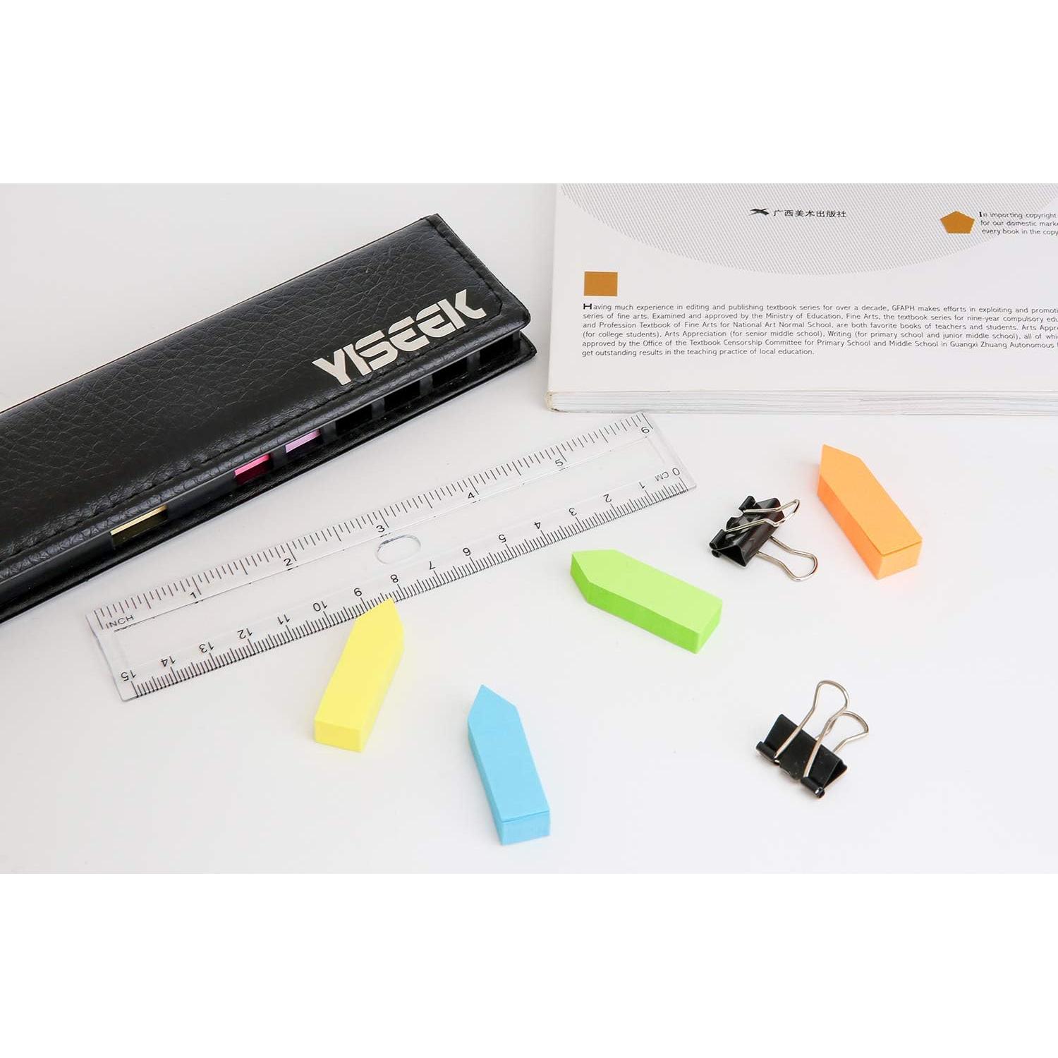 Juego de Notas Adhesivas YISEEK 1280 Pcs con Caja Negra