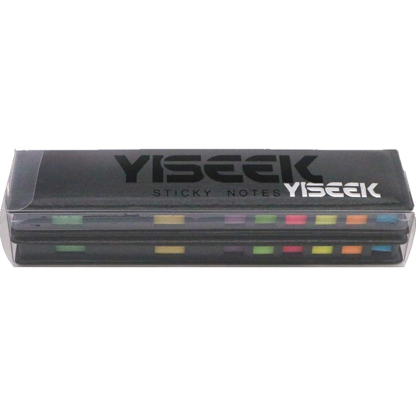 Juego de Notas Adhesivas YISEEK 1280 Pcs con Caja Negra