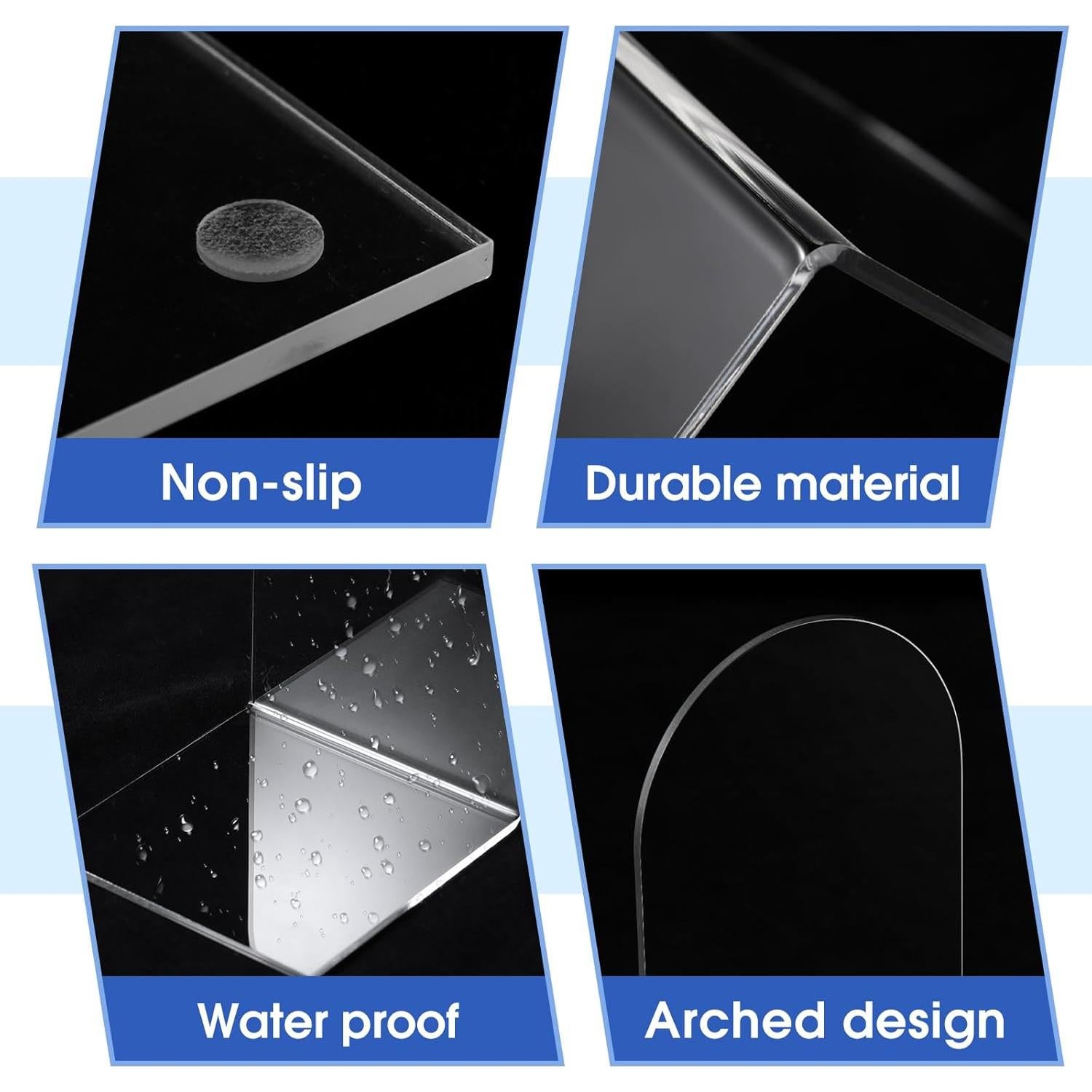 Soportes de Libros Acrílicos Leinuosen 16 Pcs Transparente