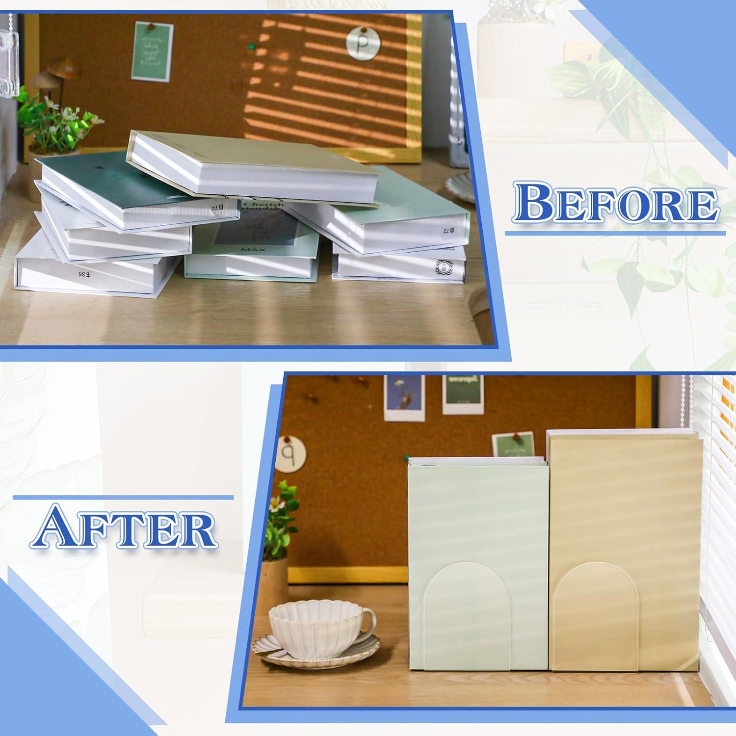 Soportes de Libros Acrílicos Leinuosen 16 Pcs Transparente