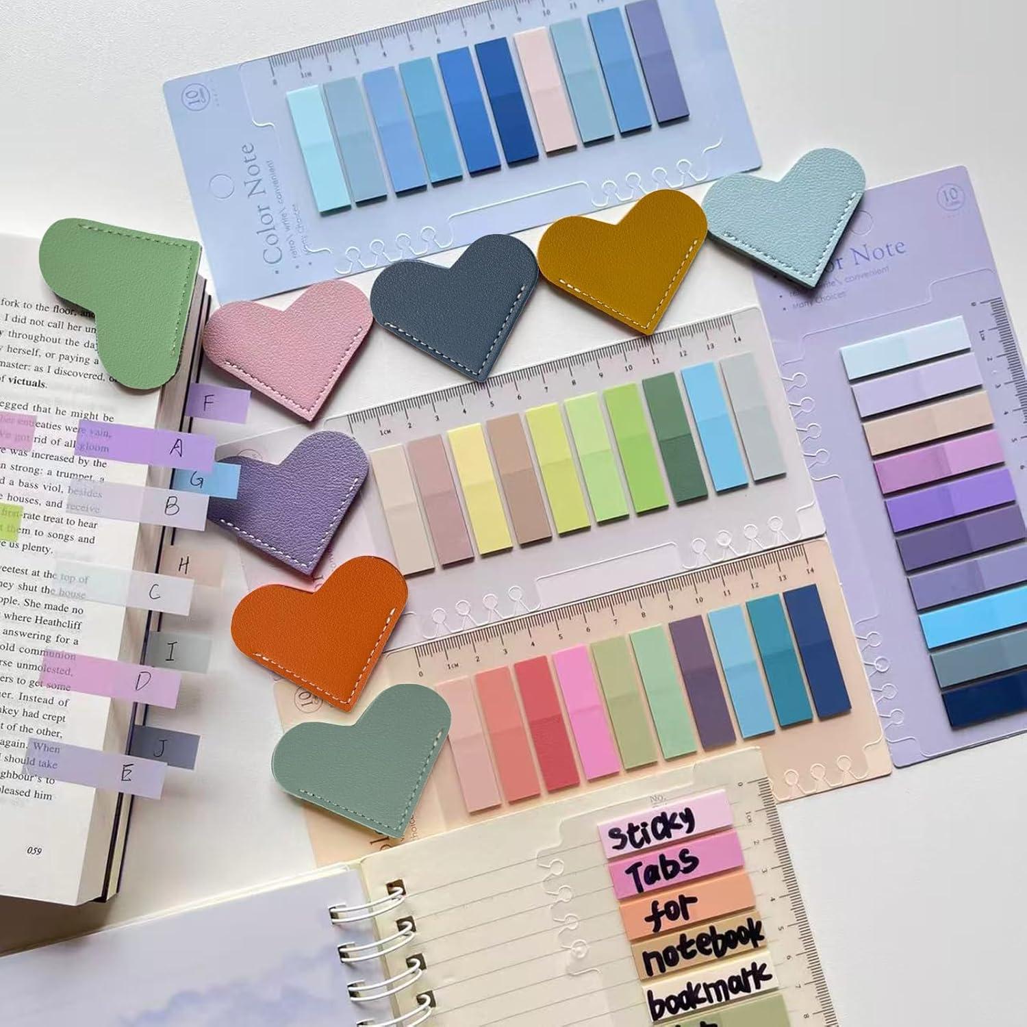 8 Marcadores de Corazón Tuuiimo + 1000 Etiquetas Adhesivas