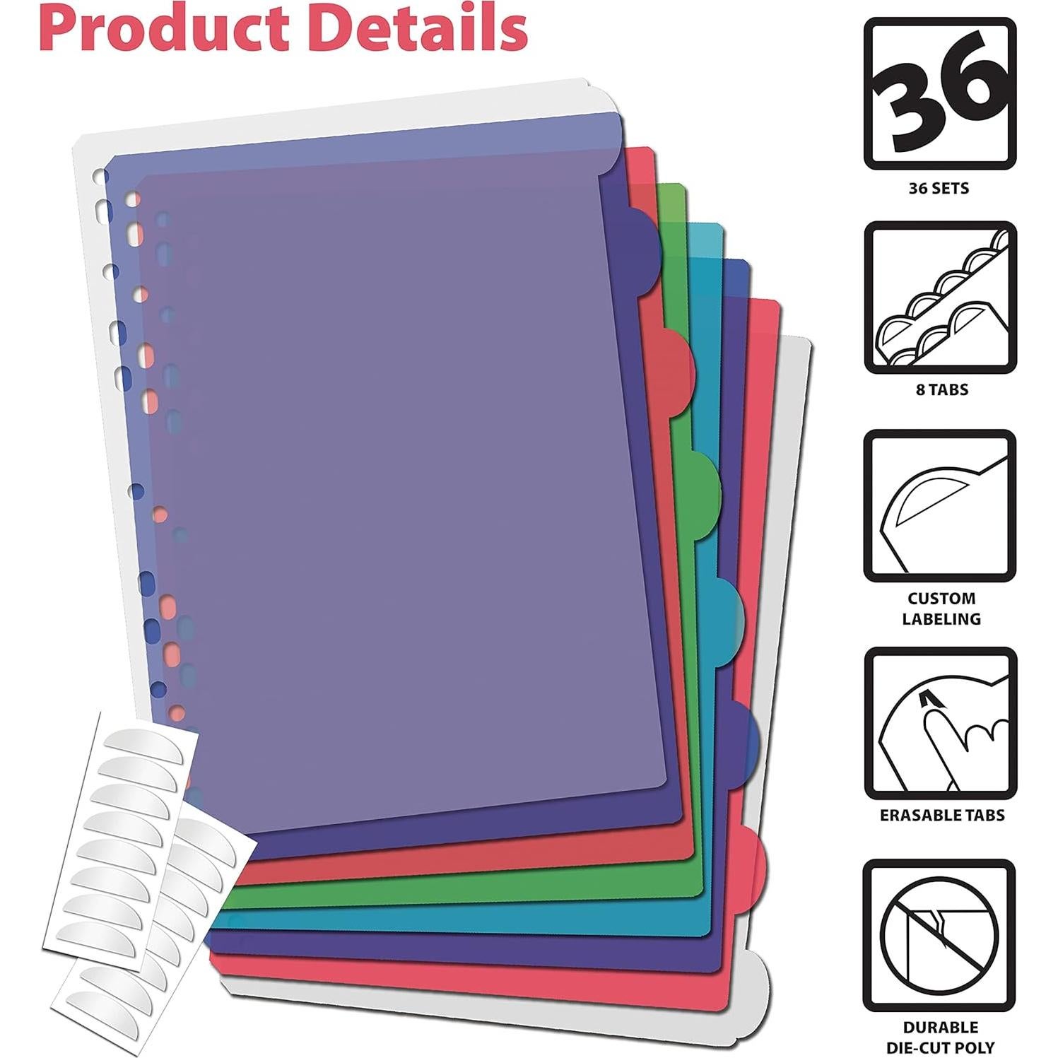 Divisores de Índice 8 Tab Mejo Productos Oficina 36 Conjuntos