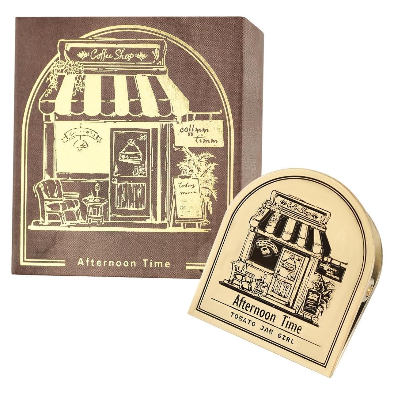 Clip de Libro Vintage Dizdkizd de Metal Temática de Café