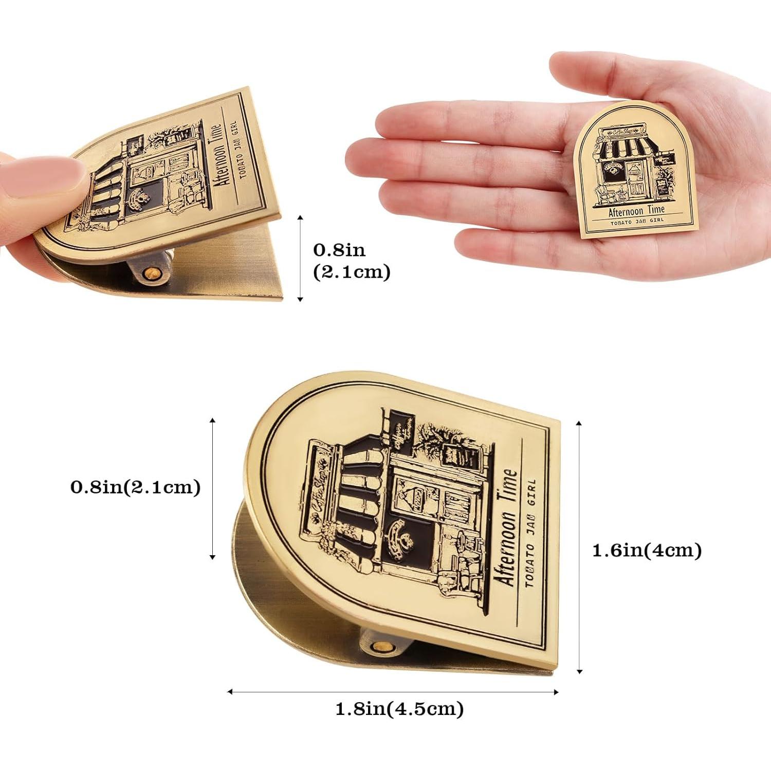 Clip de Libro Vintage Dizdkizd de Metal Temática de Café