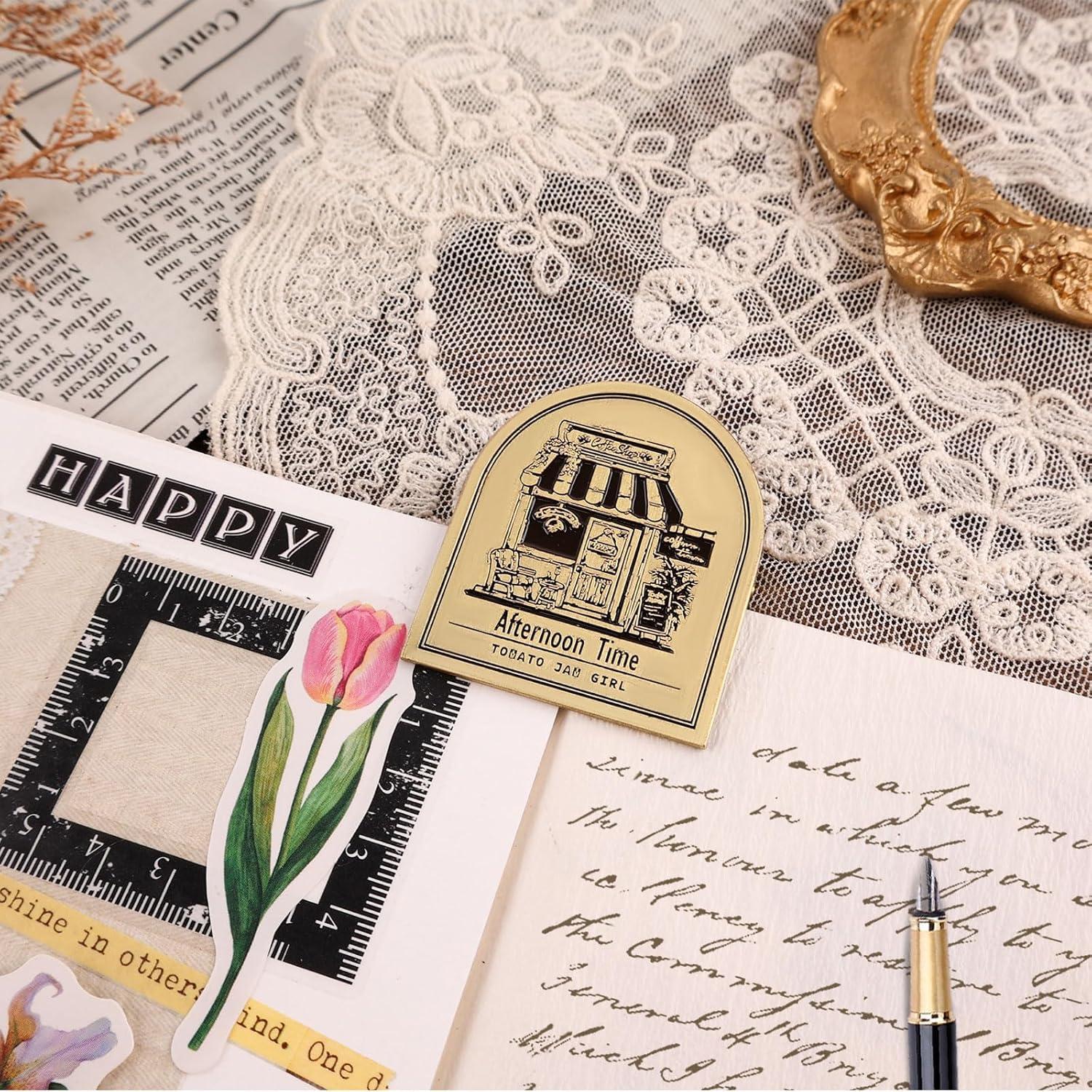 Clip de Libro Vintage Dizdkizd de Metal Temática de Café