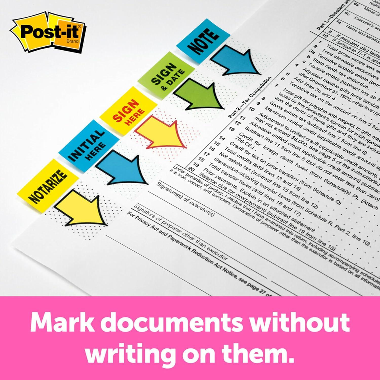 Banderas Post-it Amarillo 200 Unidades Firmar Aquí 3M