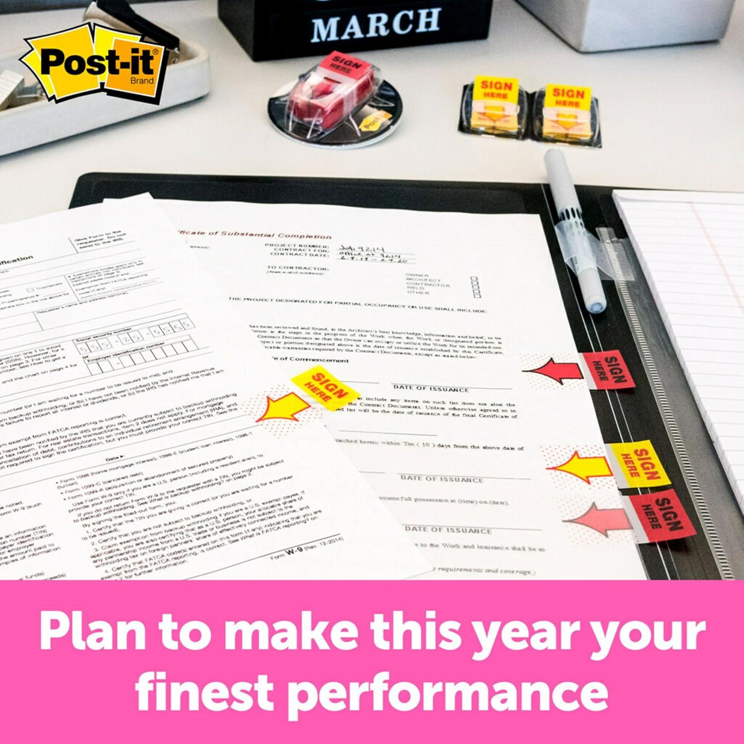 Banderas Post-it Amarillo 200 Unidades Firmar Aquí 3M