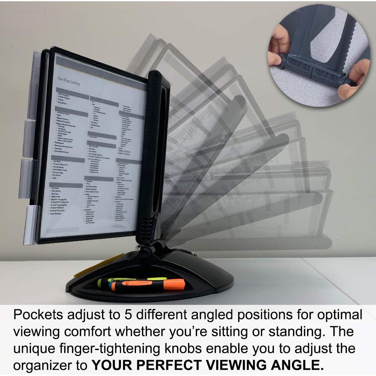 Organizador de Escritorio Ultimate Office 10 Bolsillos Negros