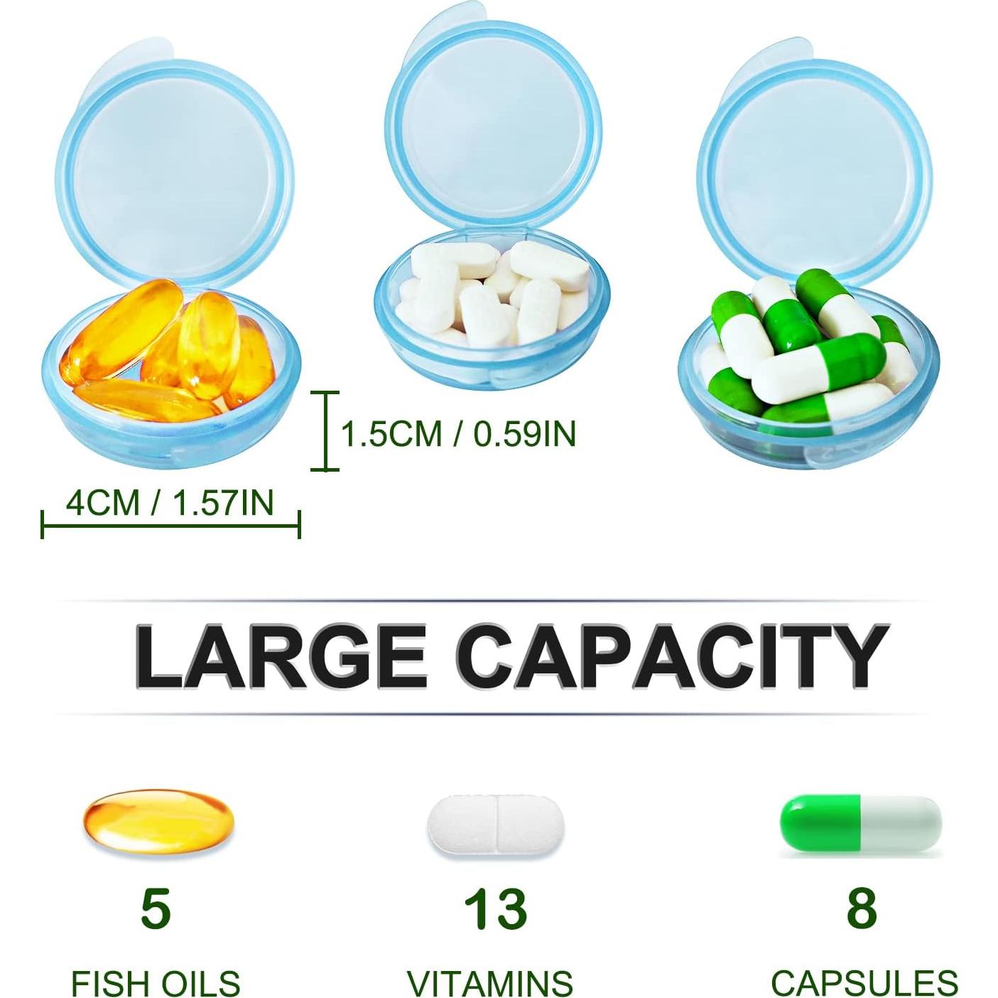 3 Piezas Organizador de Pastillas ZHENYU Azul Compacto