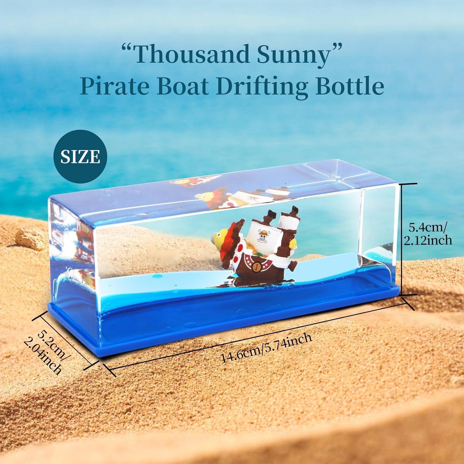 Barco Pirata Thousand Sunny en Botella Decorativa 1.4x5.4 cm