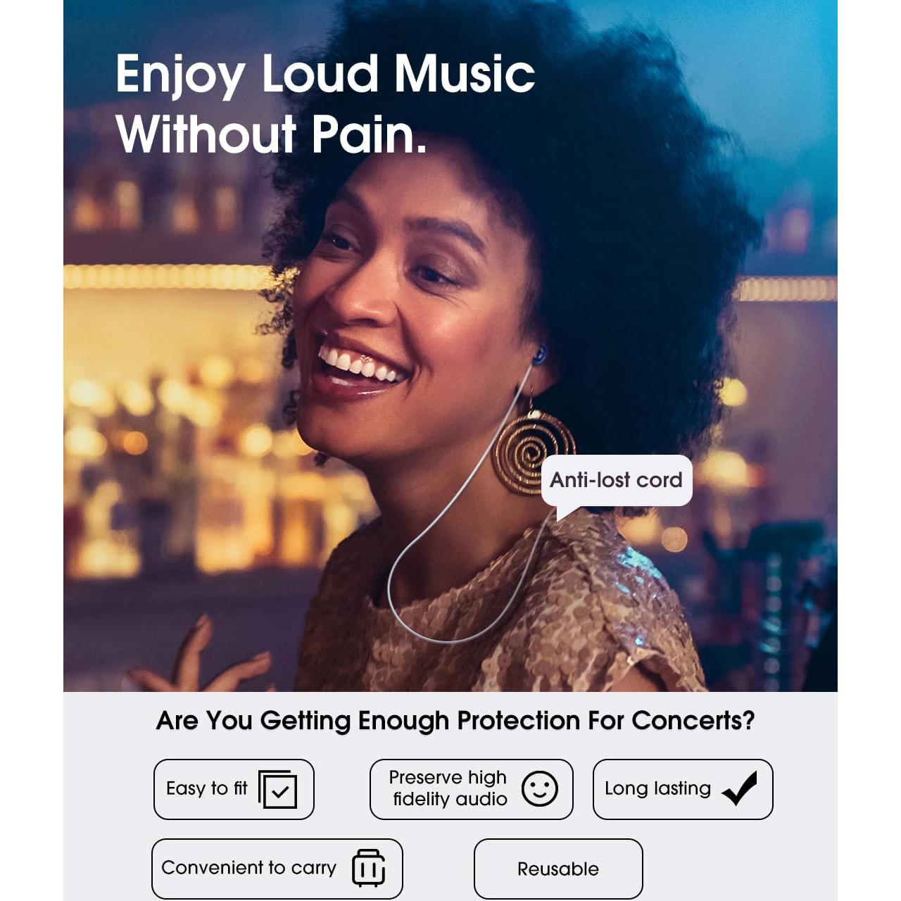 Tapones para oídos Hearprotek HP16, 2 pares alta fidelidad