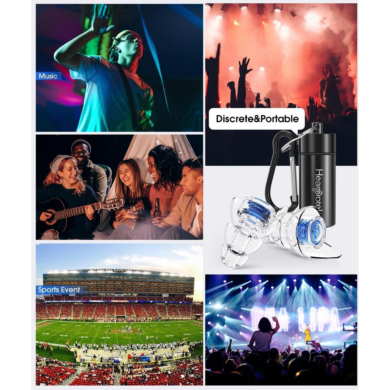 Tapones para oídos Hearprotek HP16, 2 pares alta fidelidad