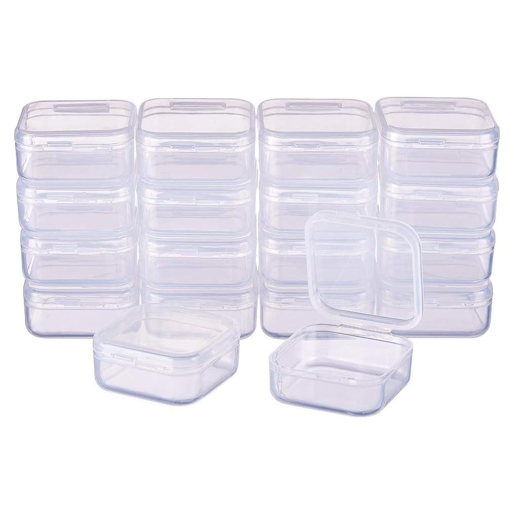 Cajas de Almacenamiento Plástico Transparente BENECREAT 18 Unidades 3.7x3.7x1.8 cm