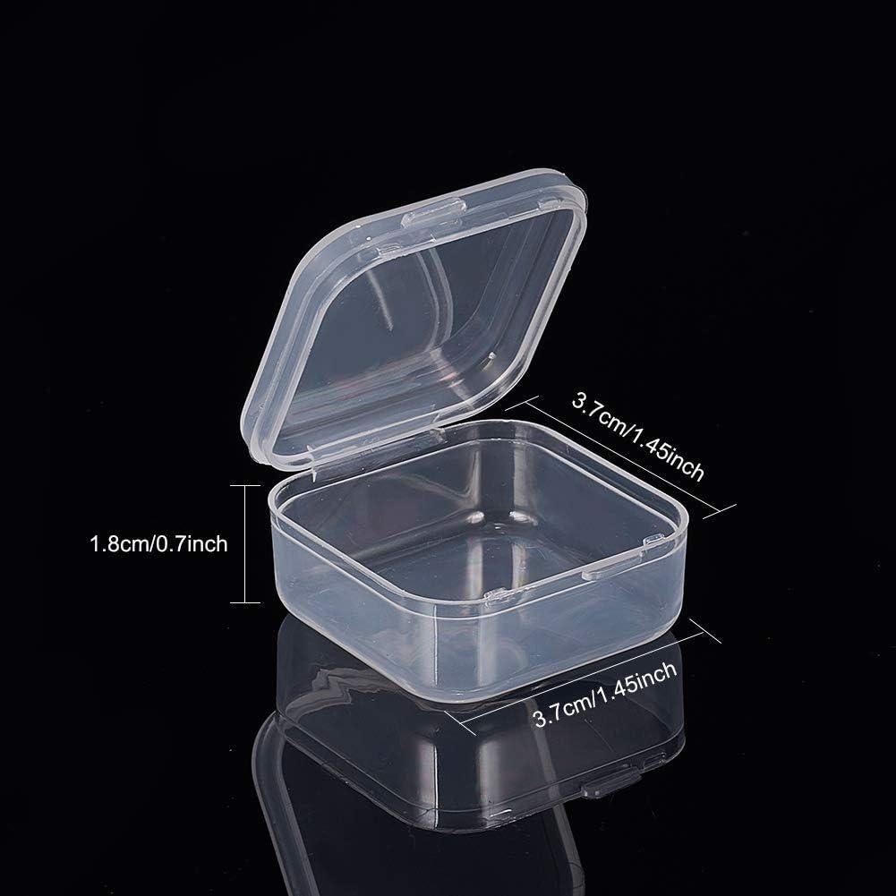 Cajas de Almacenamiento Plástico Transparente BENECREAT 18 Unidades 3.7x3.7x1.8 cm