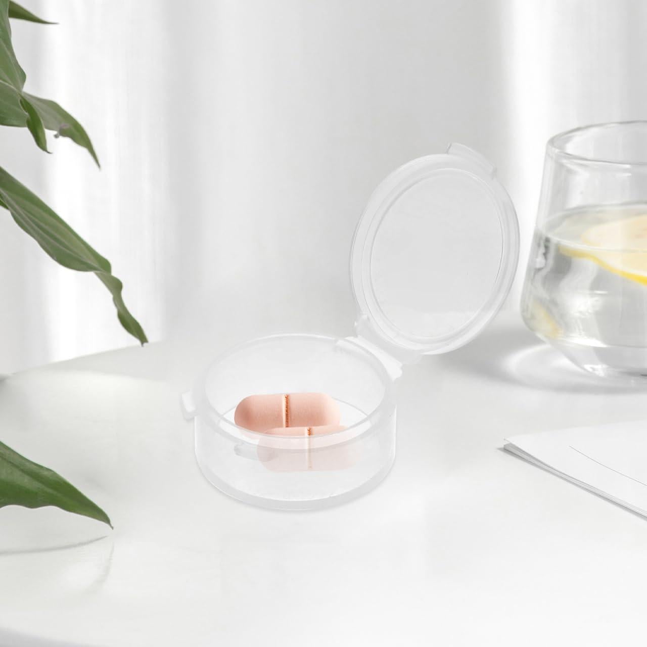 Estuche para Pastillas HEALLILY 10 Piezas Redondo Blanco