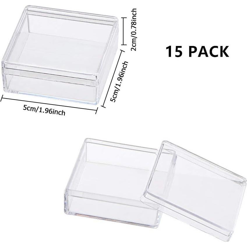 Contenedores de Almacenamiento Plástico BENECREAT 15 Paquete 5x5x2 cm