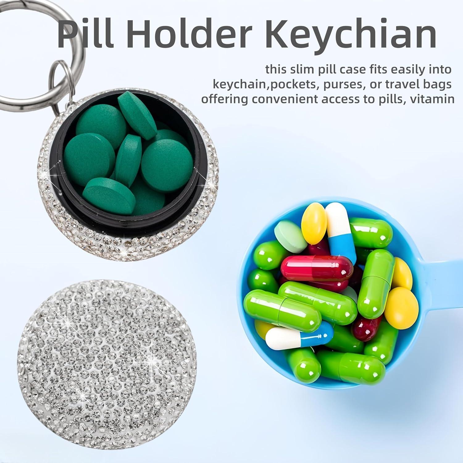 Organizador de Pastillas Portátil EveryBling Rosa 4.3 cm