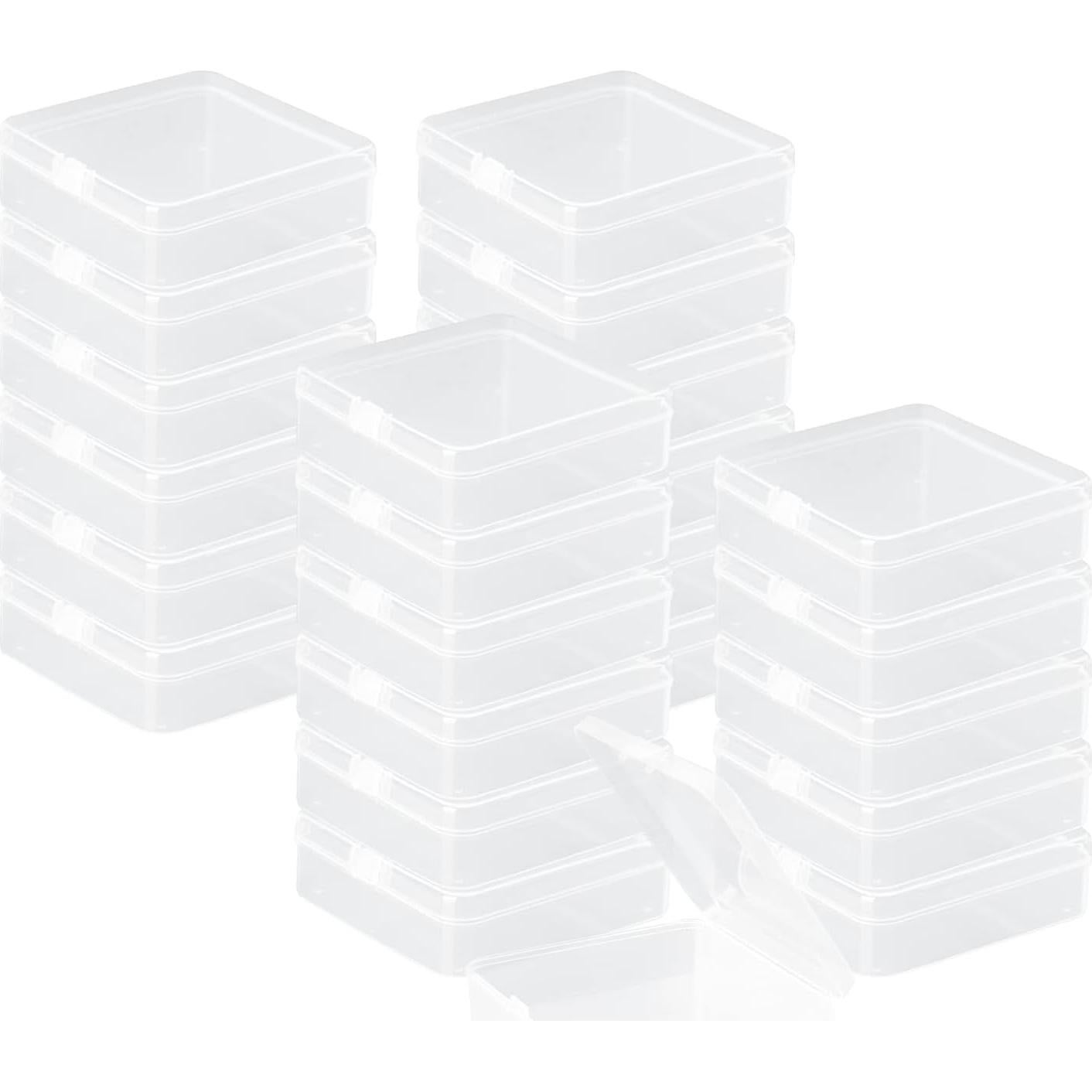 Rocutus 24 Contenedores Plástico Transparente con Tapa Bisagra