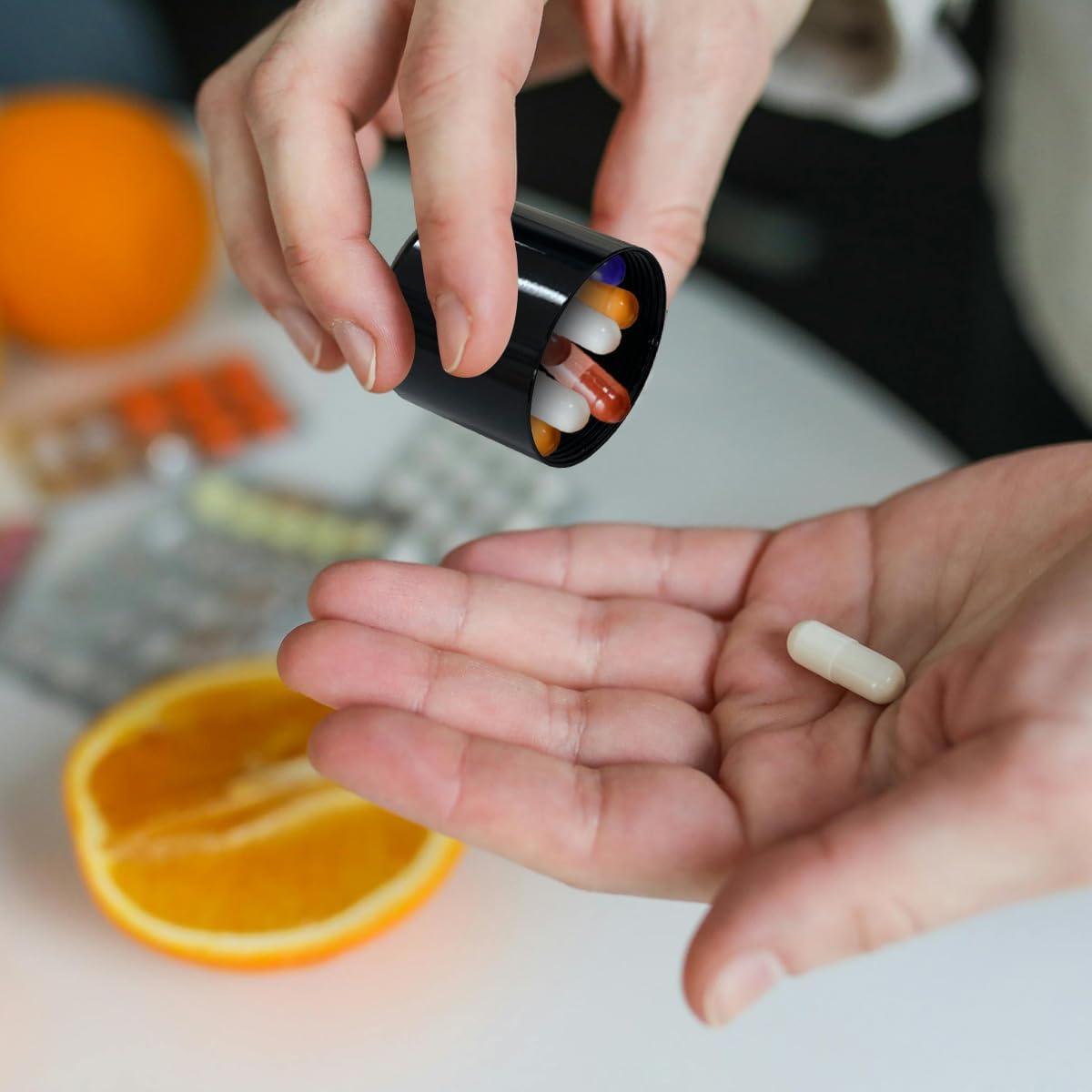 2 Contenedores de Pastillas Portátiles Aluminio 15ml Llavero