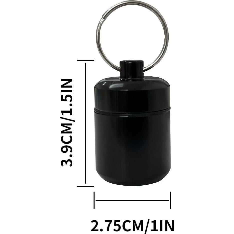 2 Contenedores de Pastillas Portátiles Aluminio 15ml Llavero
