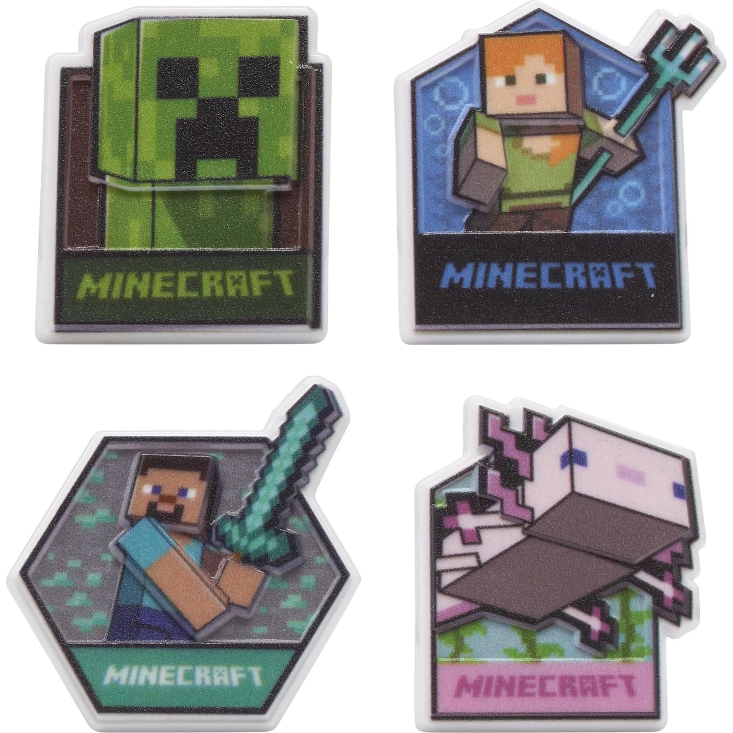 DecoPac Anillos para Cupcakes Minecraft - 24 Adornos 3D