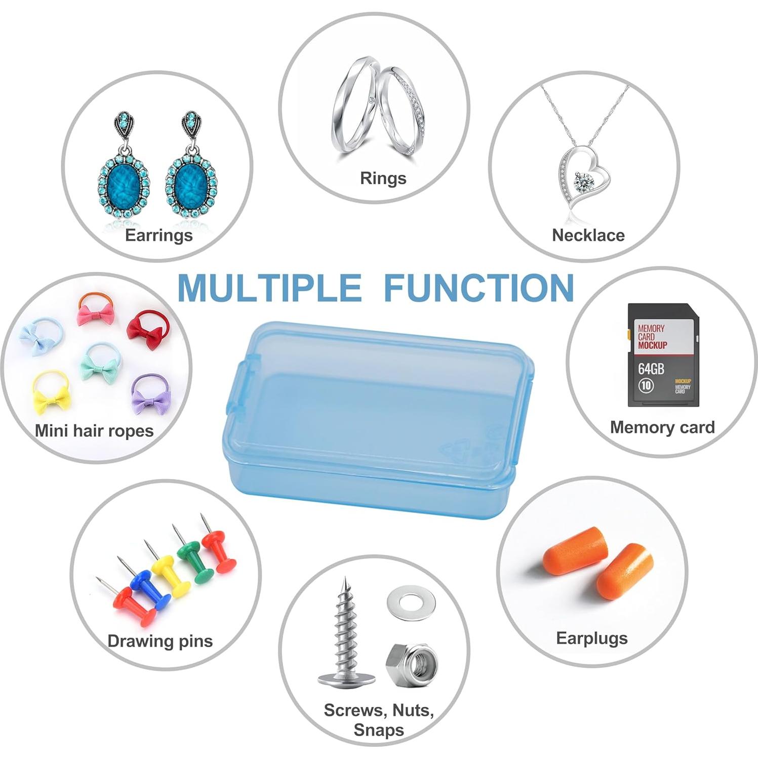 6 Cajas de Pastillas HUIKE Mini Organizador Portátil Azul