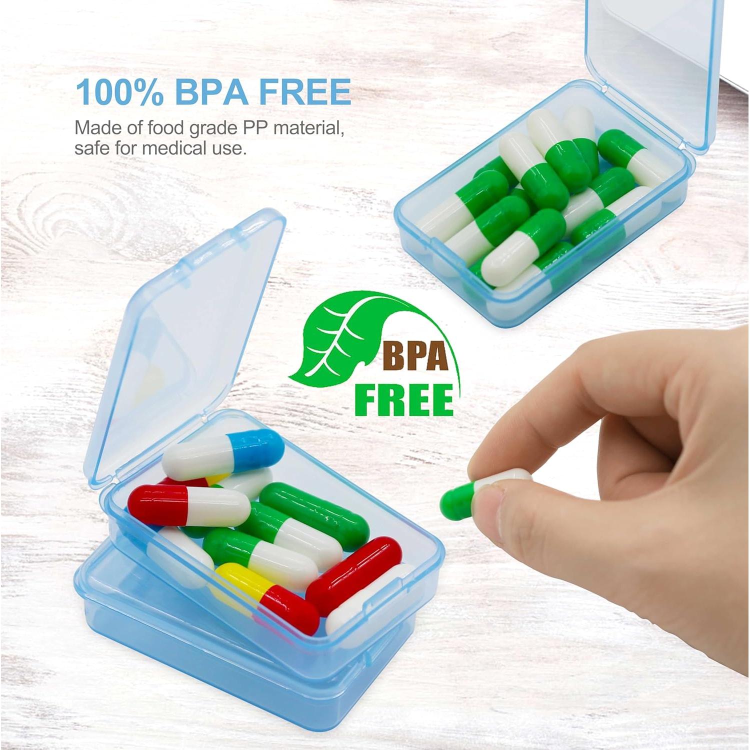 6 Cajas de Pastillas HUIKE Mini Organizador Portátil Azul