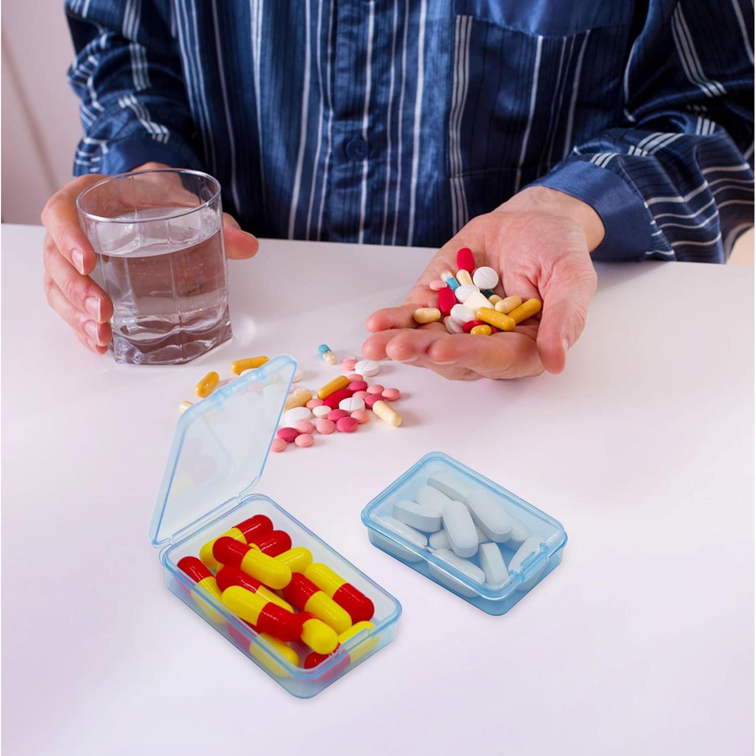 6 Cajas de Pastillas HUIKE Mini Organizador Portátil Azul