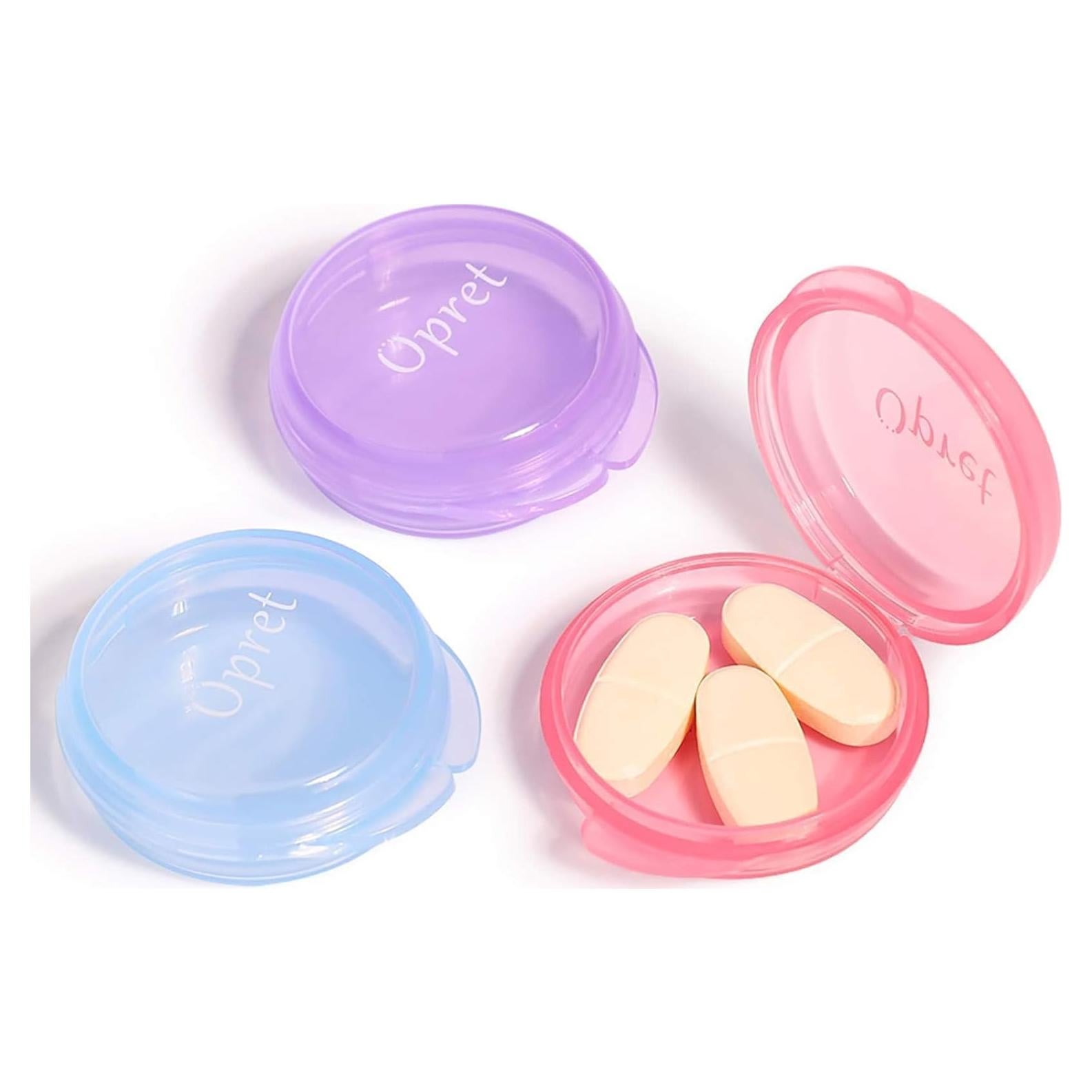 Caja de Pastillas Portátil Opret 3 Pcs Rosa Azul Morado