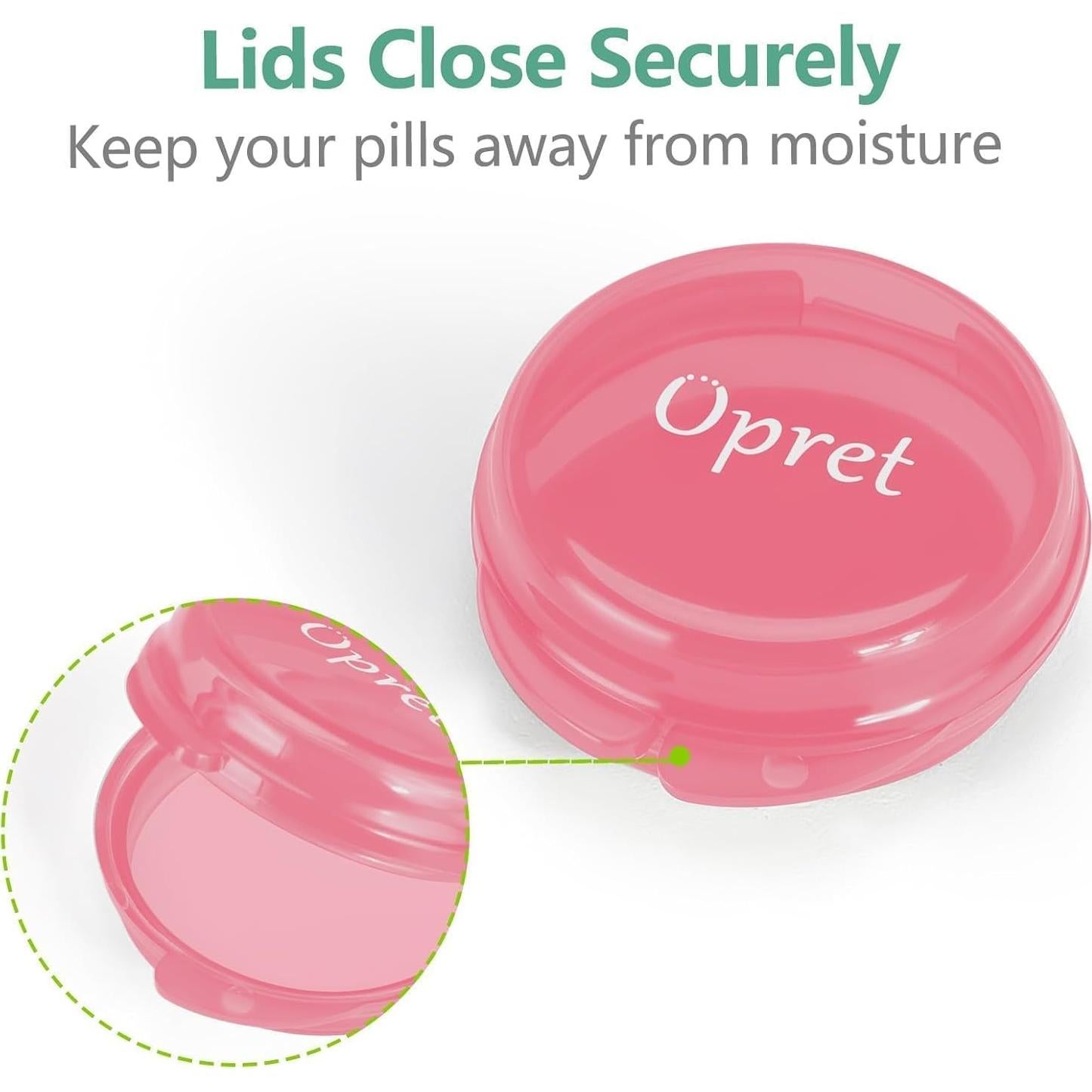 Caja de Pastillas Portátil Opret 3 Pcs Rosa Azul Morado