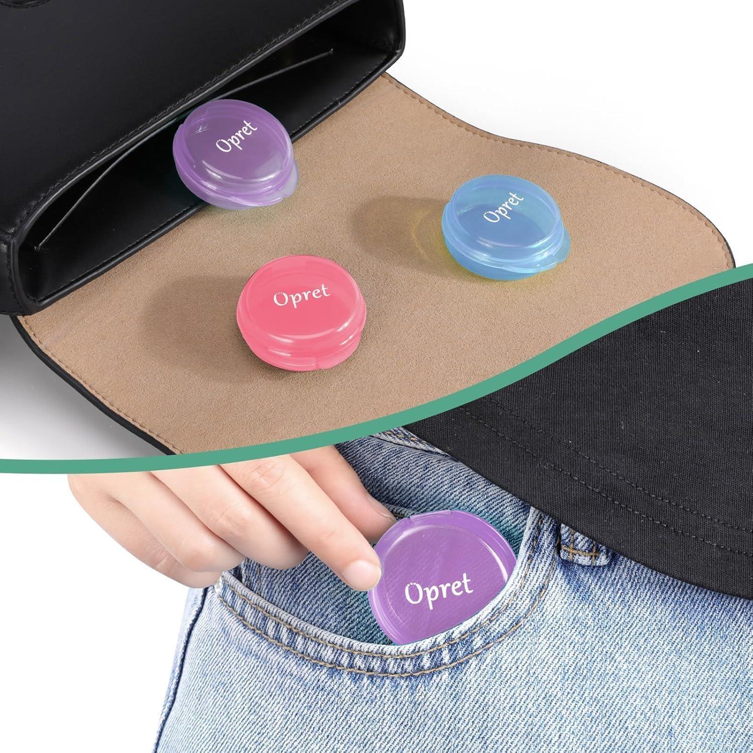 Caja de Pastillas Portátil Opret 3 Pcs Rosa Azul Morado