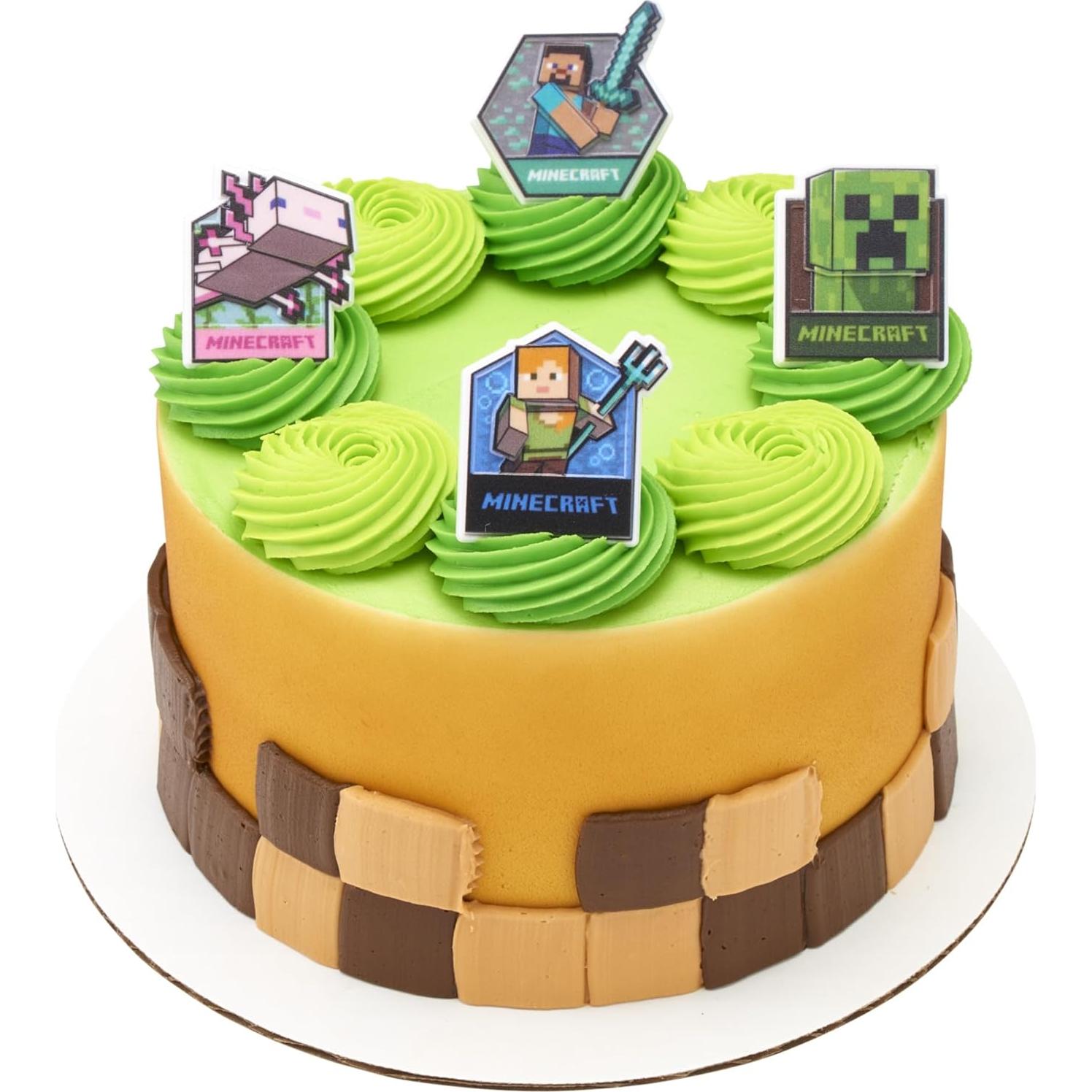 DecoPac Anillos para Cupcakes Minecraft - 24 Adornos 3D