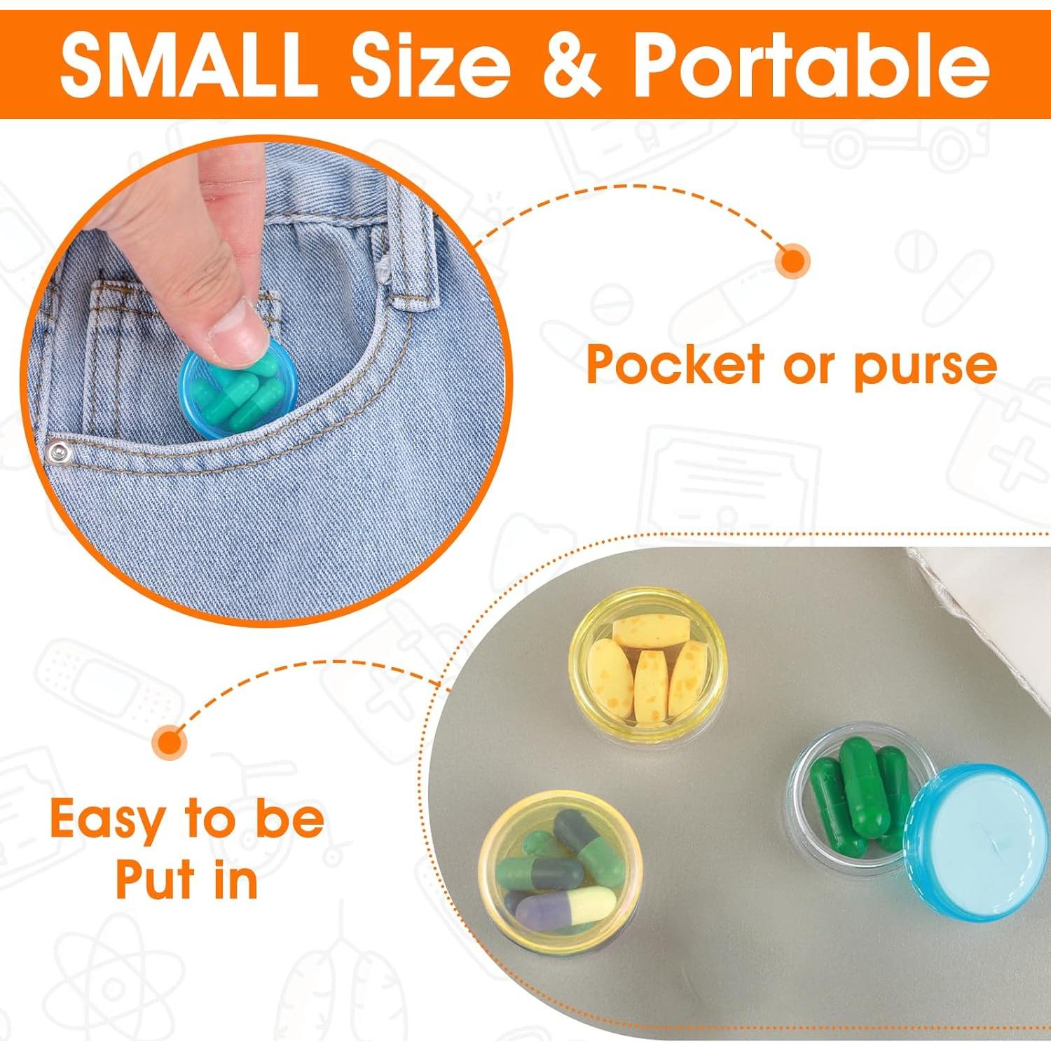 Caja Organizadora de Pastillas Dimeho 5 Pcs Portátil BPA Free