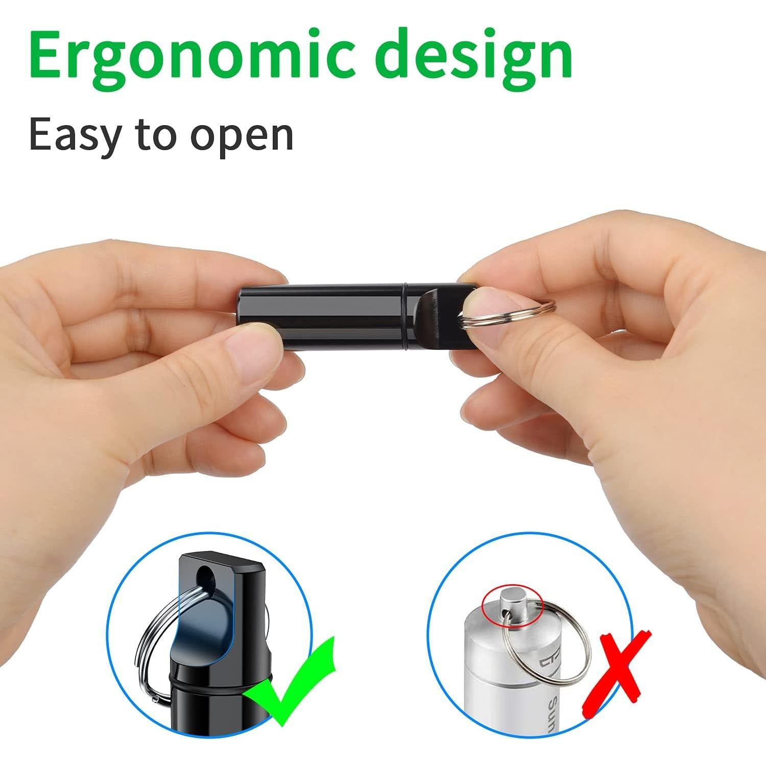 Llavero organizador de pastillas TecQach, aluminio a prueba de agua